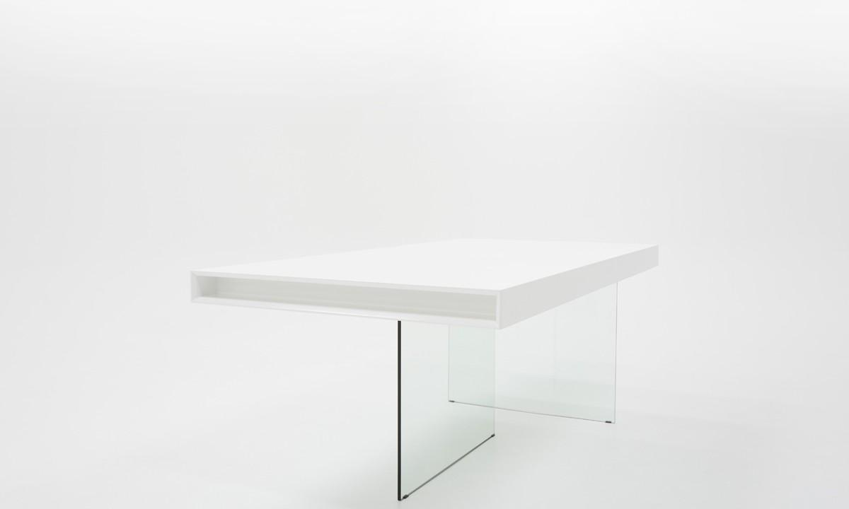

    
Modern White & Glass Dining Table by VIG Modrest Encino
