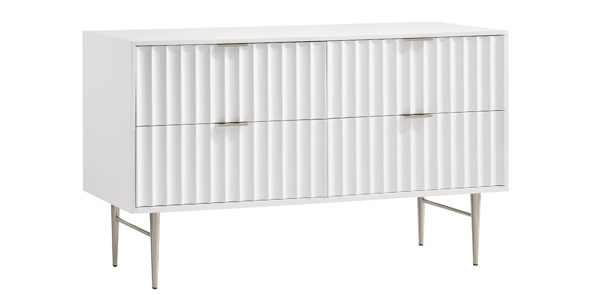 Contemporary, Modern Dresser MODERNIST 802White-D 802White-D in Chrome, White 