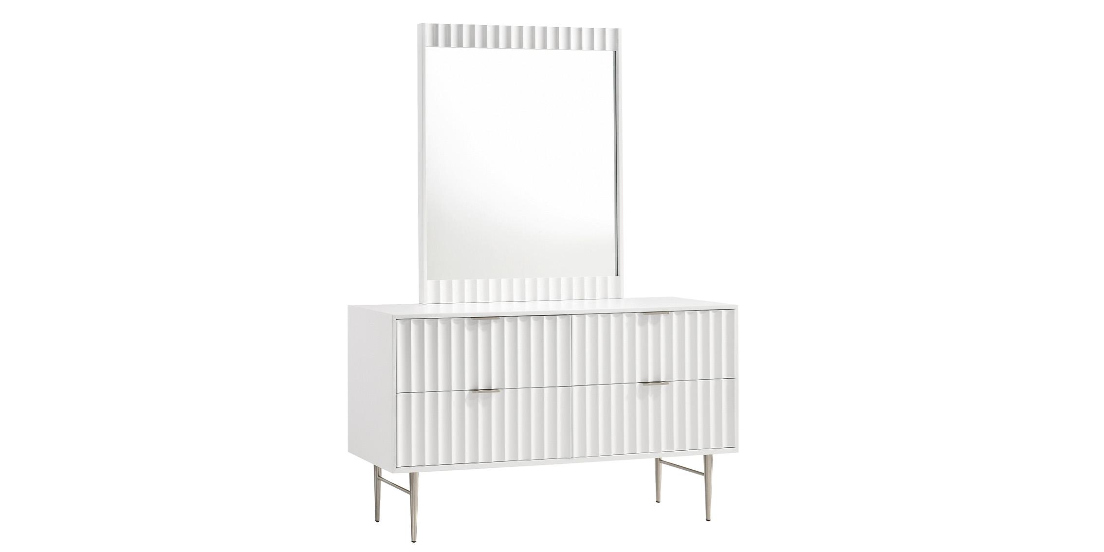 Meridian Furniture MODERNIST 802White-D-Set Dresser With Mirror