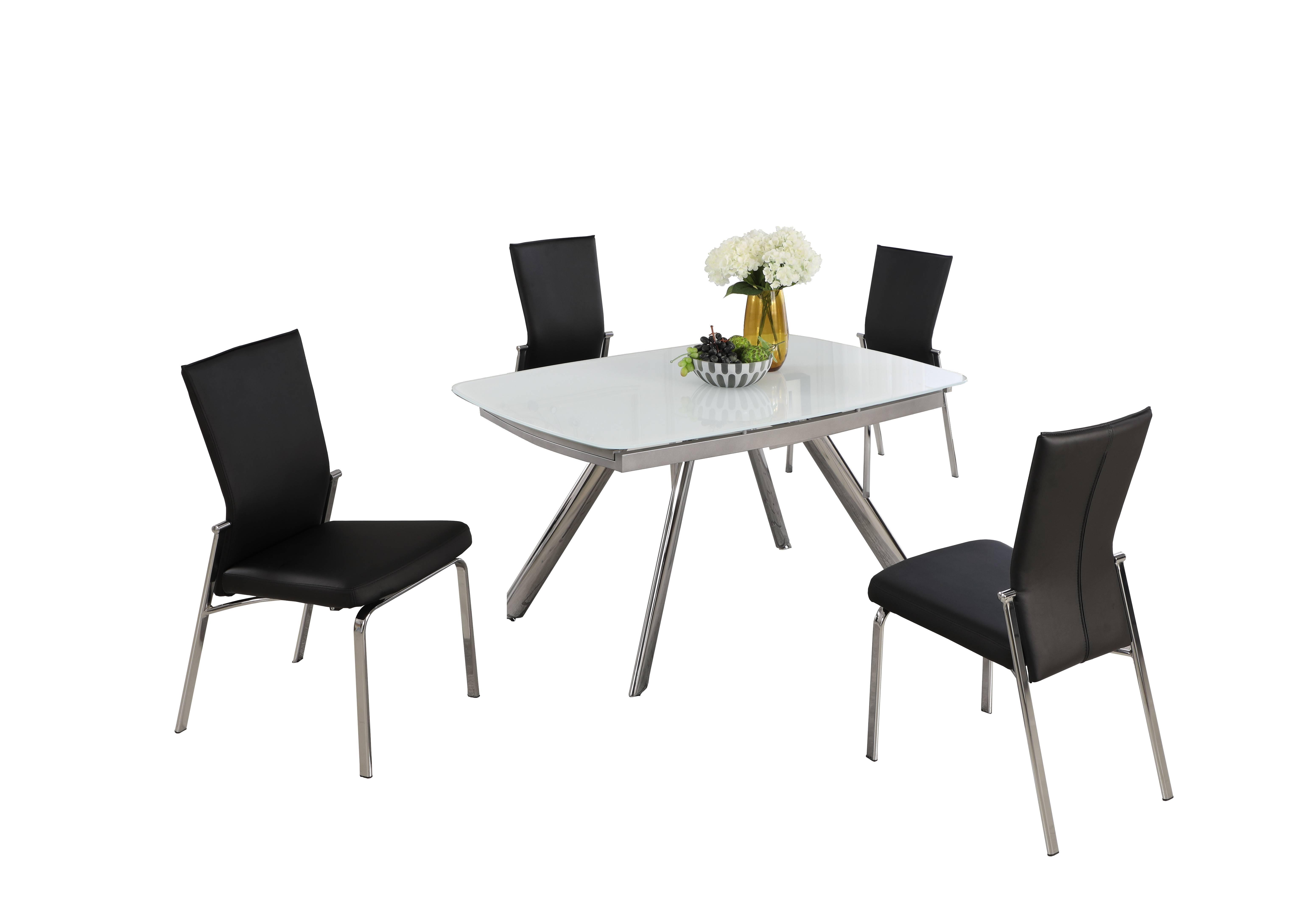 

    
White Gloss Extendable Table Dining Set 5 Pcs Alina / Molly by Chintaly Imports
