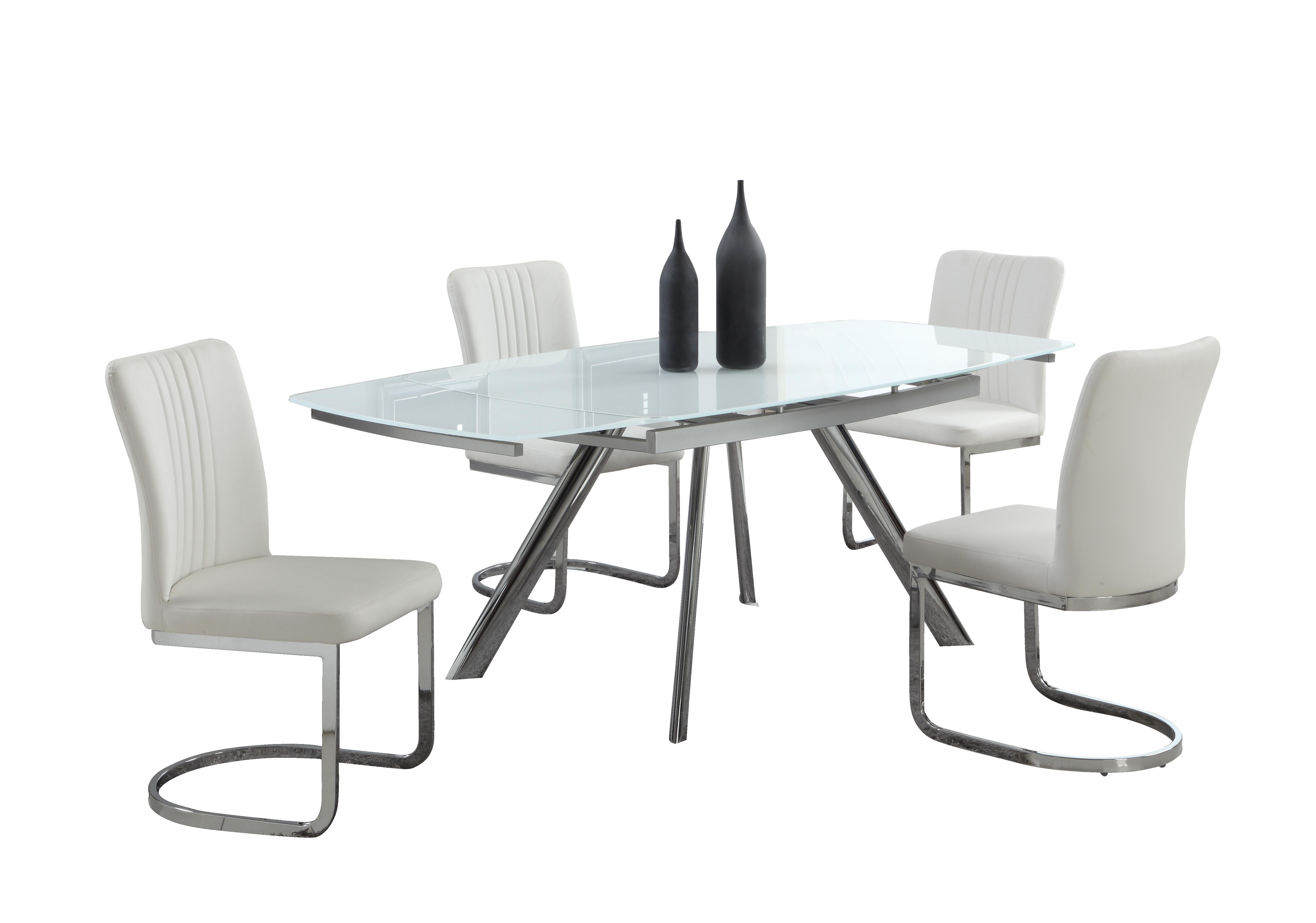 

    
White Gloss Extendable Table Dining Set 5 Pcs Contemporary Alina by Chintaly Imports
