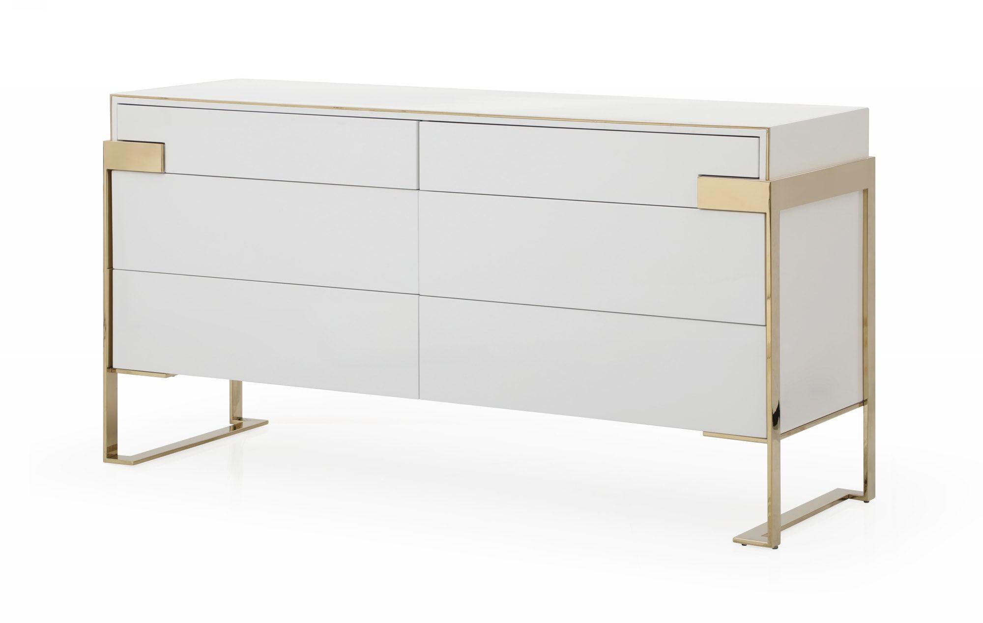 Contemporary, Modern Dresser Adonis VGVCMF-J096-6S in White, Blue Fabric