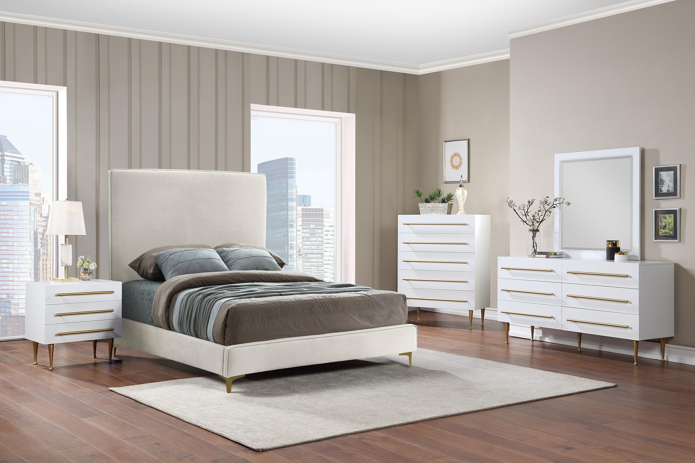 

    
844White-D White & Gold 6 Drawer Dresser MARISOL 844White-D Meridian Contemporary Modern
