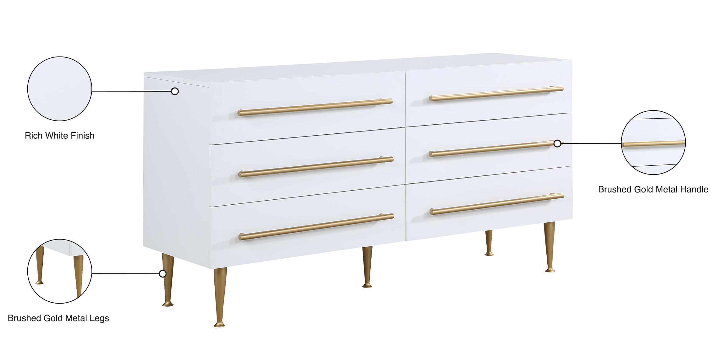 

        
Meridian Furniture MARISOL 844White-D Dresser White/Gold  753359808741

