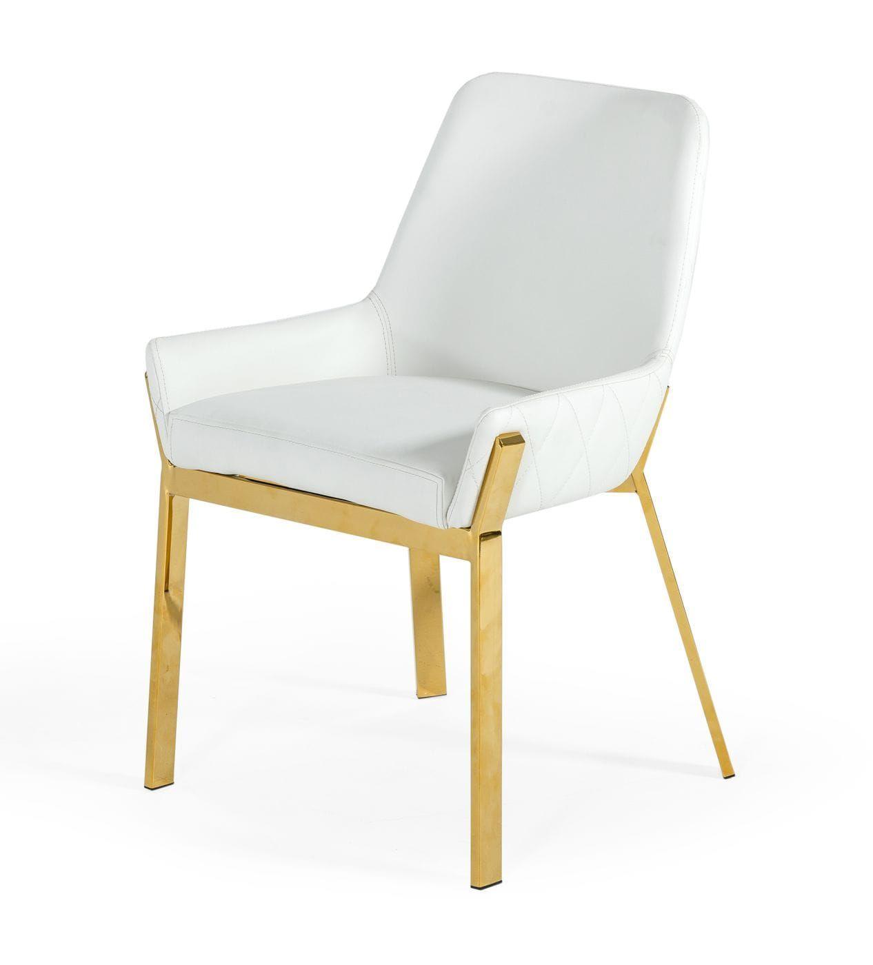 

    
White & Gold Dining Chair Set 2Pcs Modrest Ganon VIG Modern Contemporary
