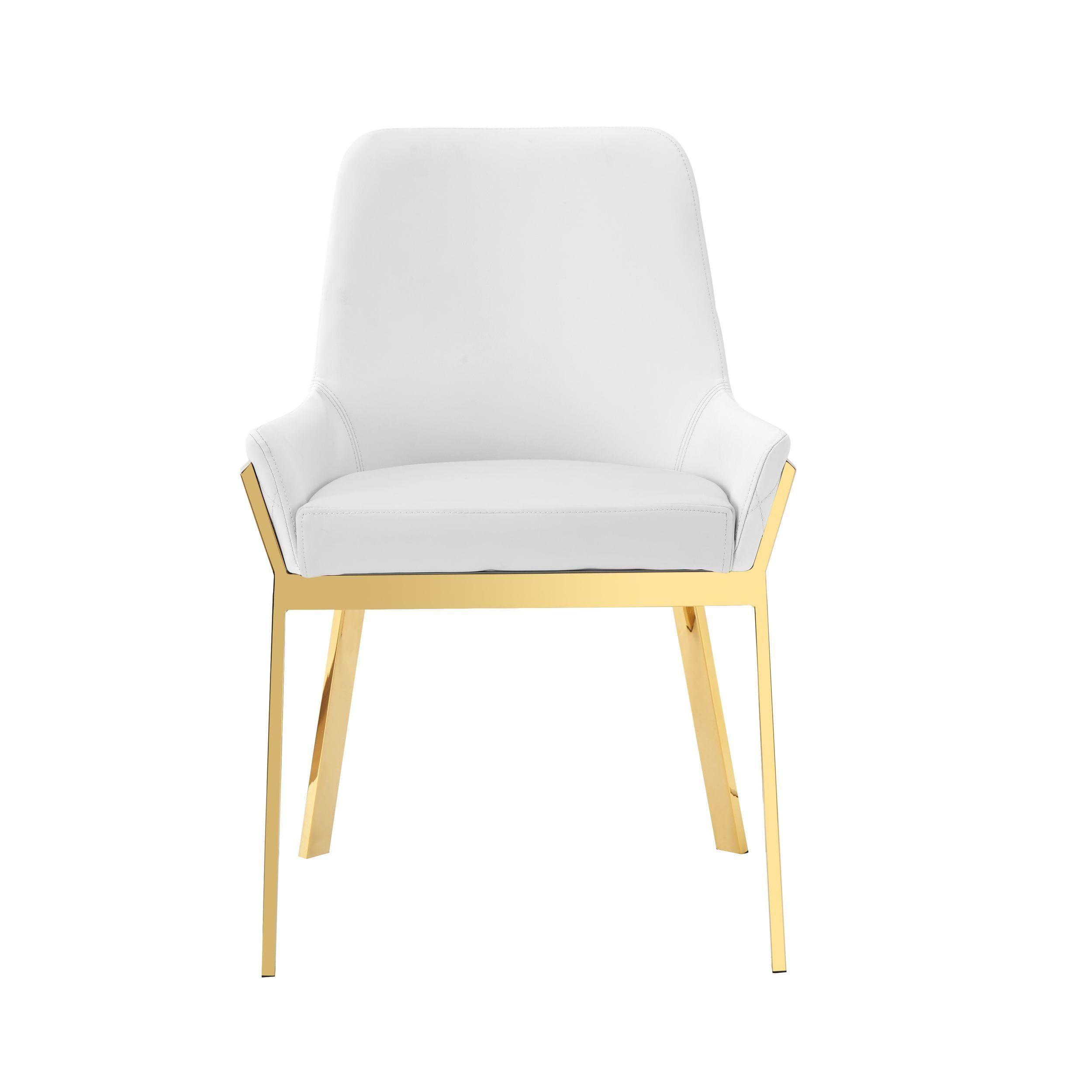 

                    
VIG Furniture VGGAGA-6736CH-WHT-GLD-DC-Set-2 Dining Chair Set White/Gold Leatherette Purchase 

