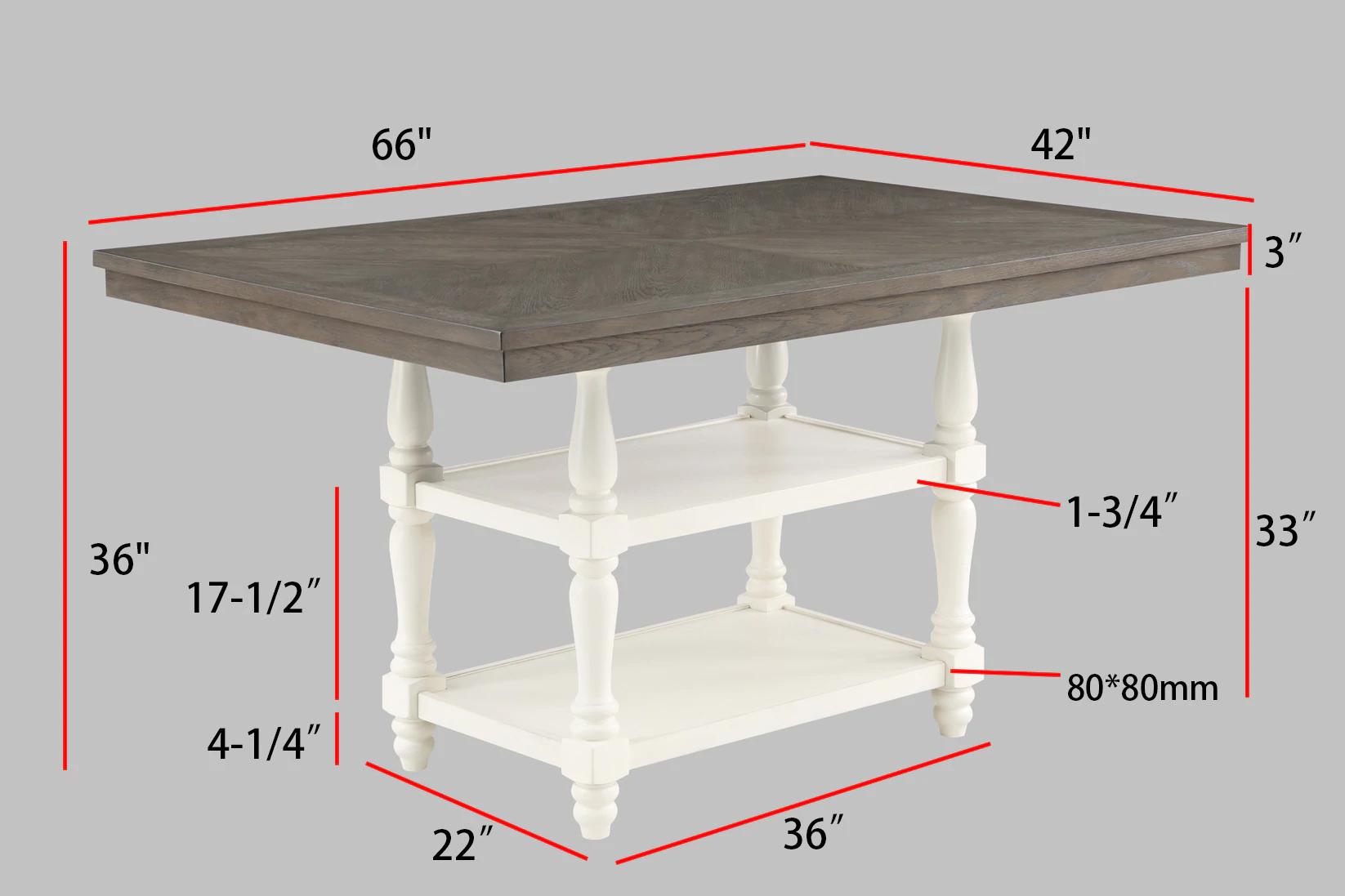 

    
Crown Mark Langley Counter Height Set White and Gray 2766CG-T-4266-6pcs
