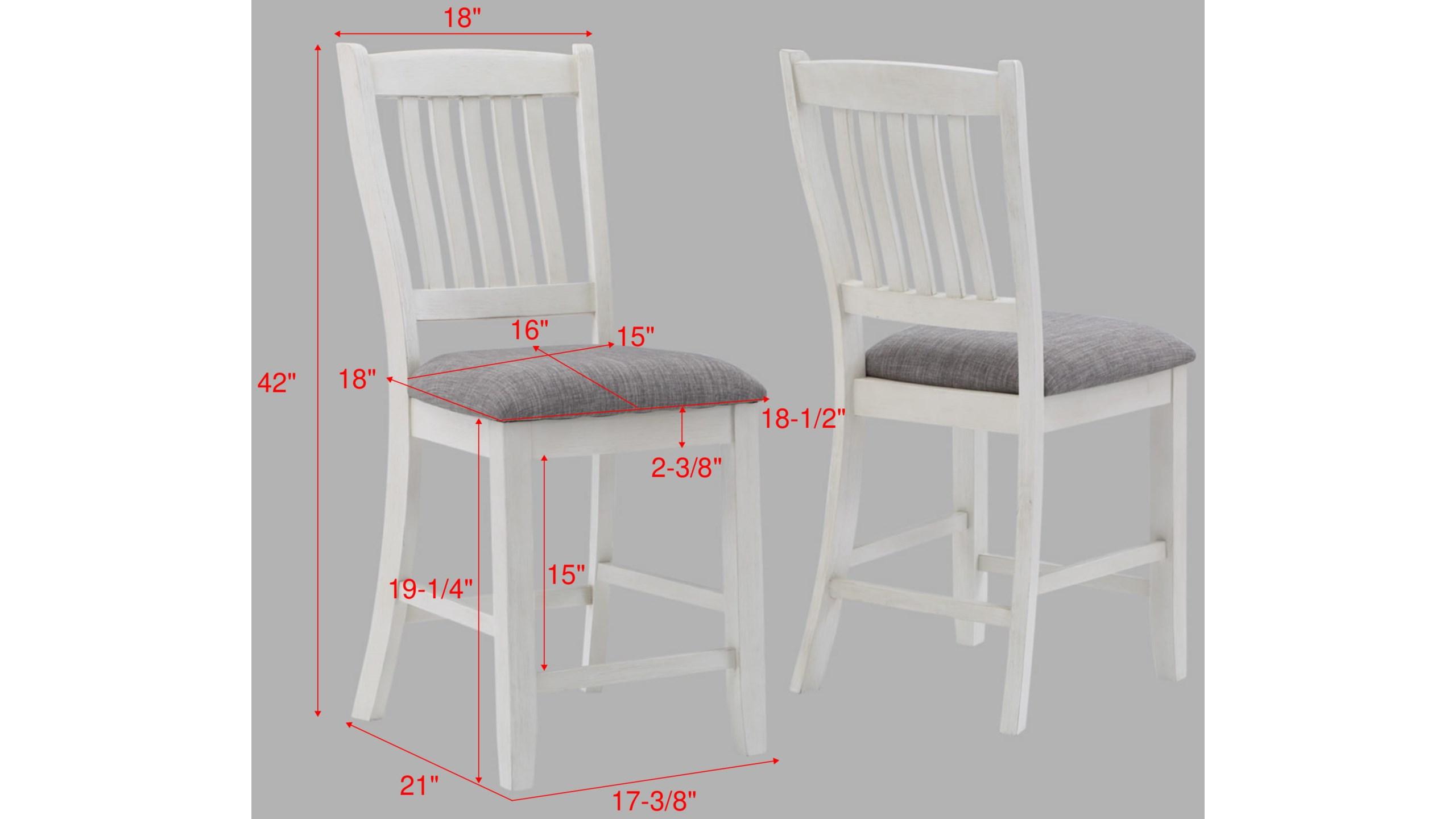 

    
White & Gray Linen Counter Chair Set by Crown Mark Jorie 2742CG-S-24-2pcs
