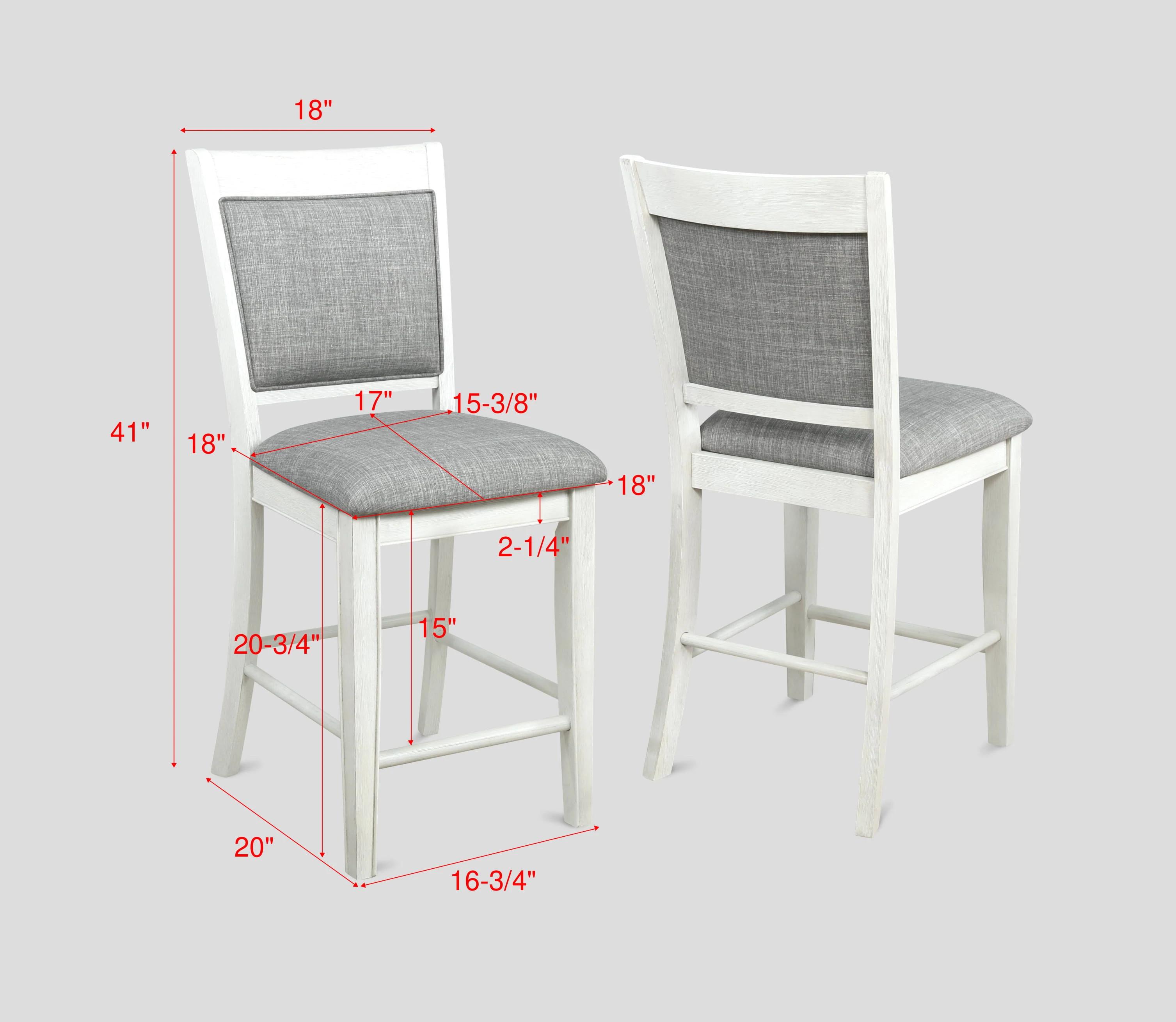 

    
White & Gray Linen Counter Chair Set by Crown Mark Fulton 2727WH-S-24-2pcs
