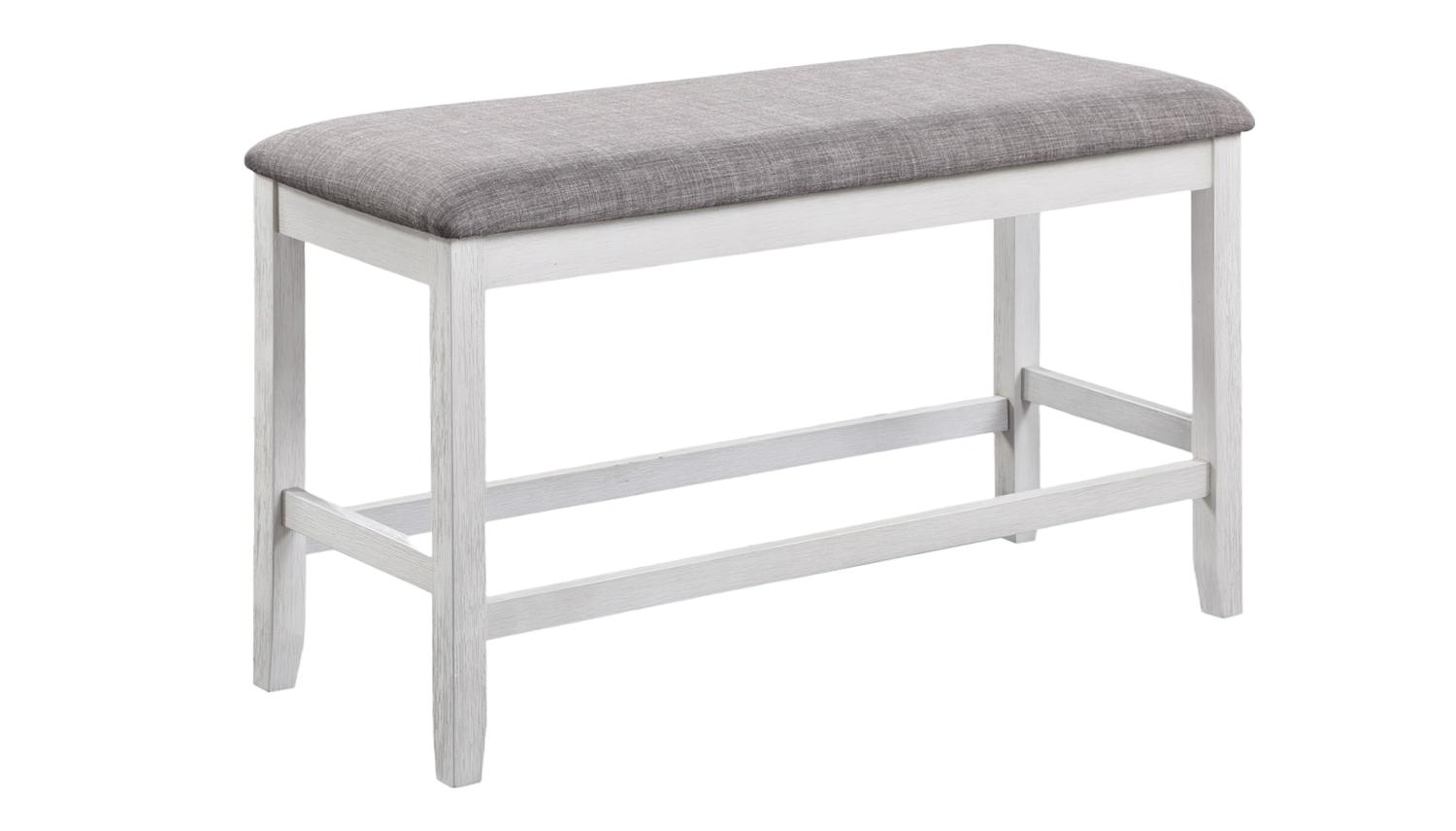 

    
White & Gray Linen Counter Height Bench by Crown Mark Nina 2715CG-BENCH
