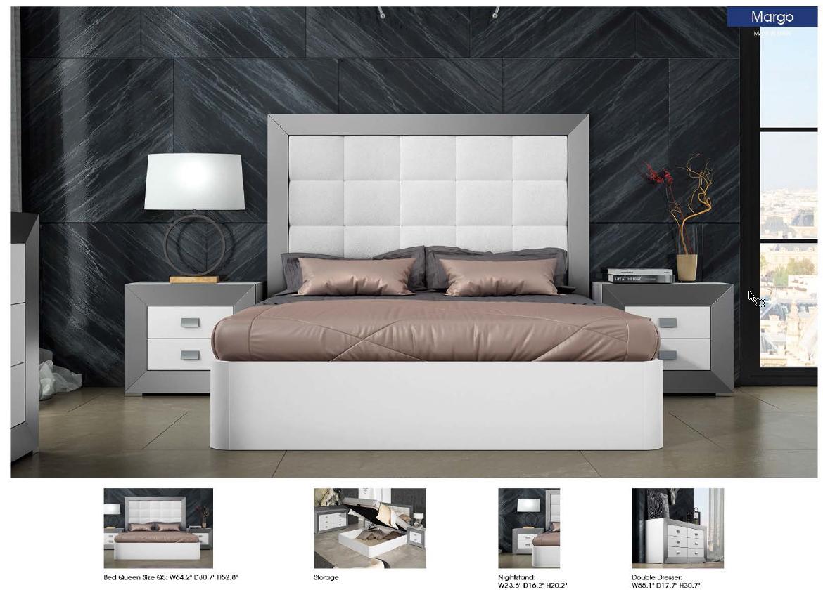 

    
ESF Margo Platform Bedroom Set White/Gray MARGOQSBED-Q-Set4
