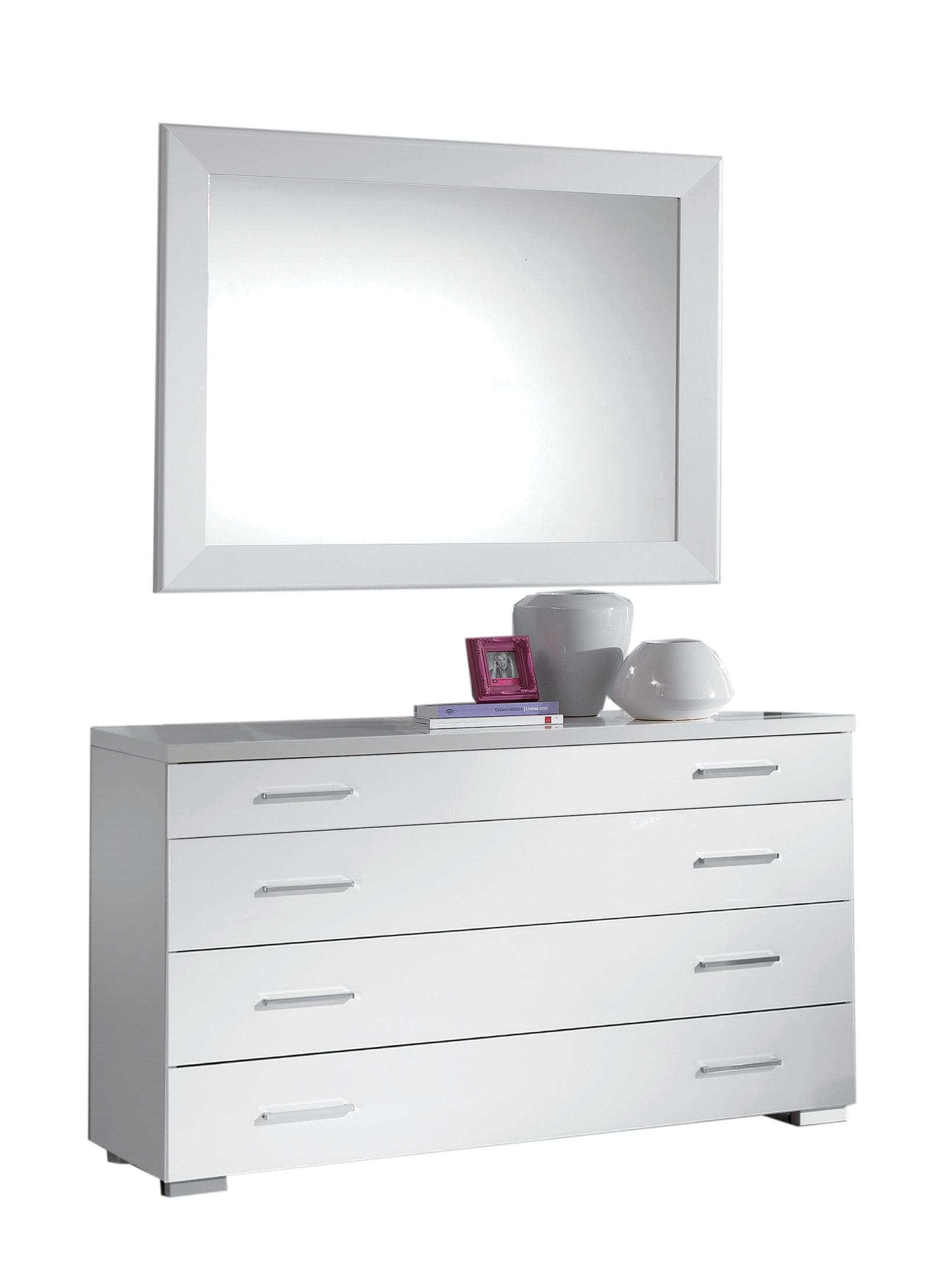 

    
White High Gloss Lacquer 4 Drawer Dresser MOMO ESF Modern MADE IN ITALY
