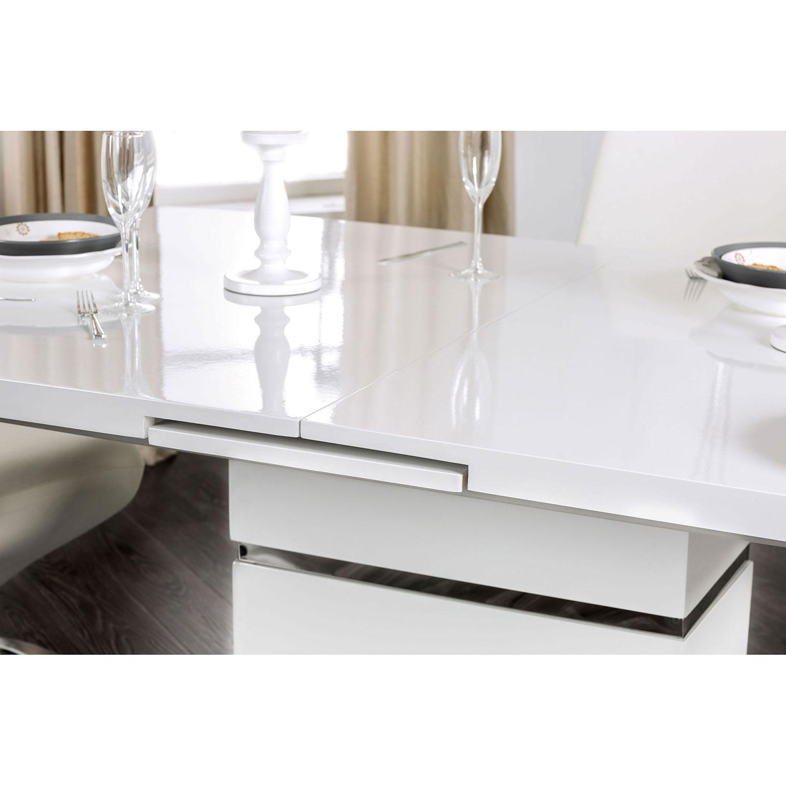 

        
Furniture of America MIDVALE CM3650T-7PC Dining Table Set White Leatherette 00841403124135
