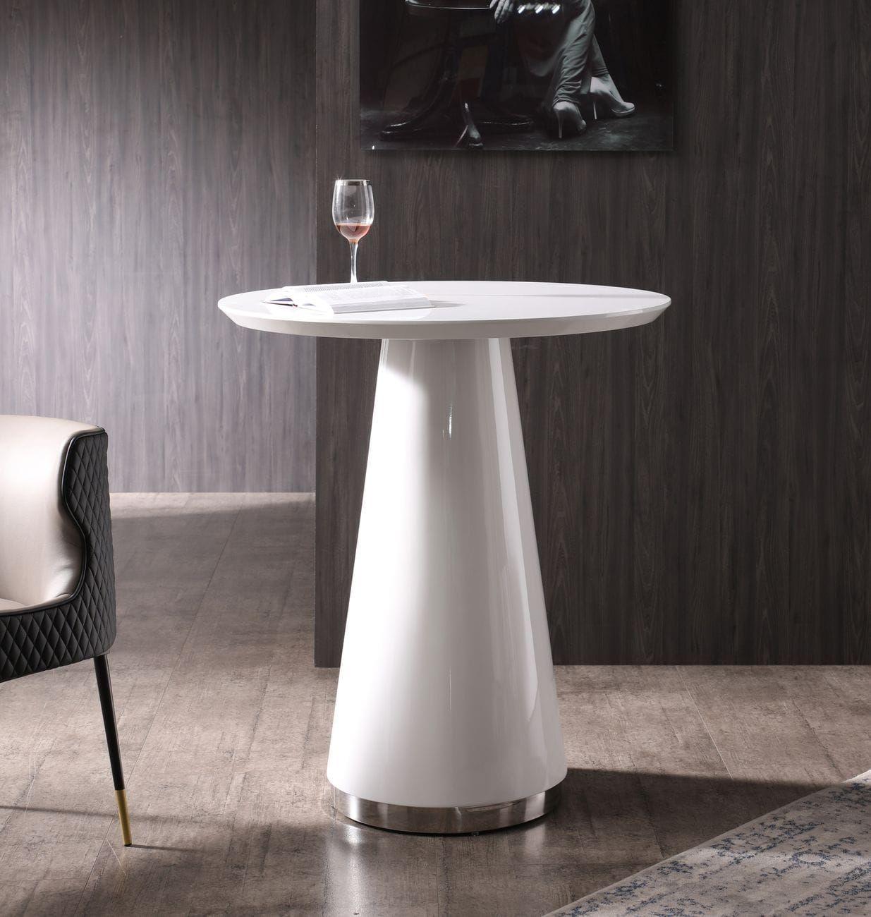 

    
White High Gloss Top & Stainless Steel Bar Table Modrest Enbrook VIG Modern
