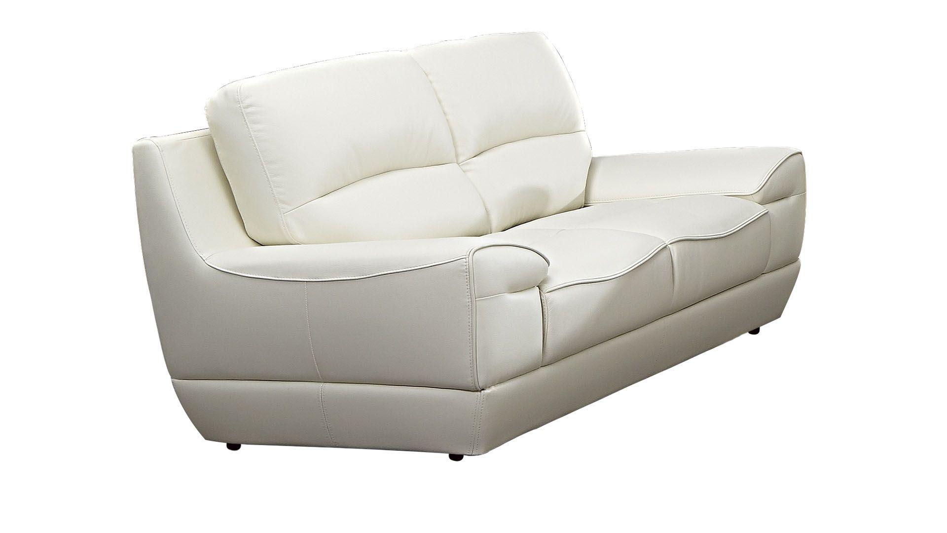 Contemporary, Modern Loveseat EK018-W-LS EK018-W-LS in White Italian Leather