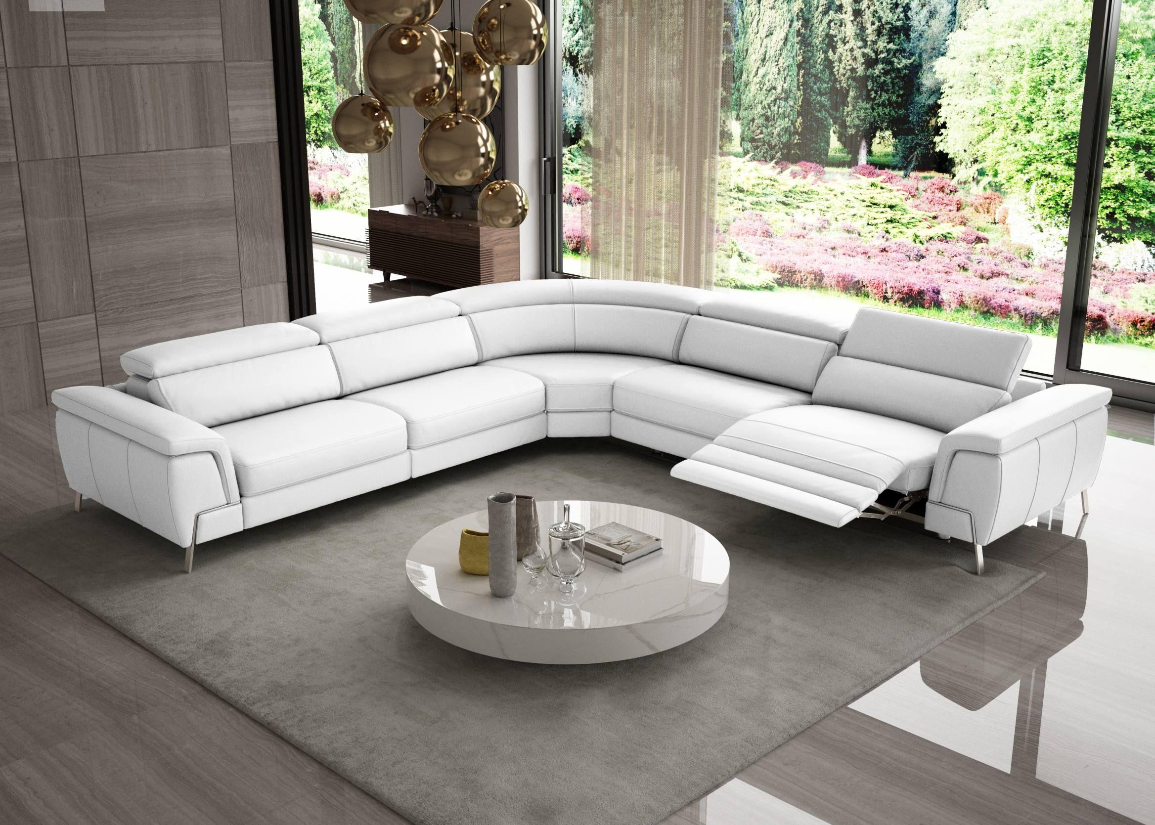 Contemporary, Modern Sectional Recliner VGCCWONDER-WHT-SECT VGCCWONDER-WHT-SECT in White Italian Leather