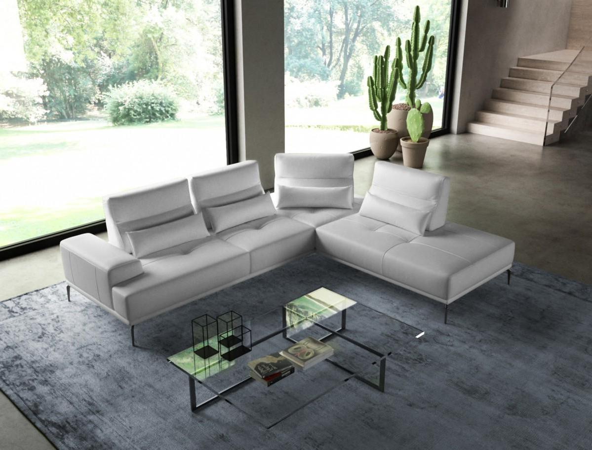Contemporary, Modern Sectional Sofa VGCCSUNSET-LAF-WHT-SECT VGCCSUNSET-RAF-WHT-SECT in White Italian Leather