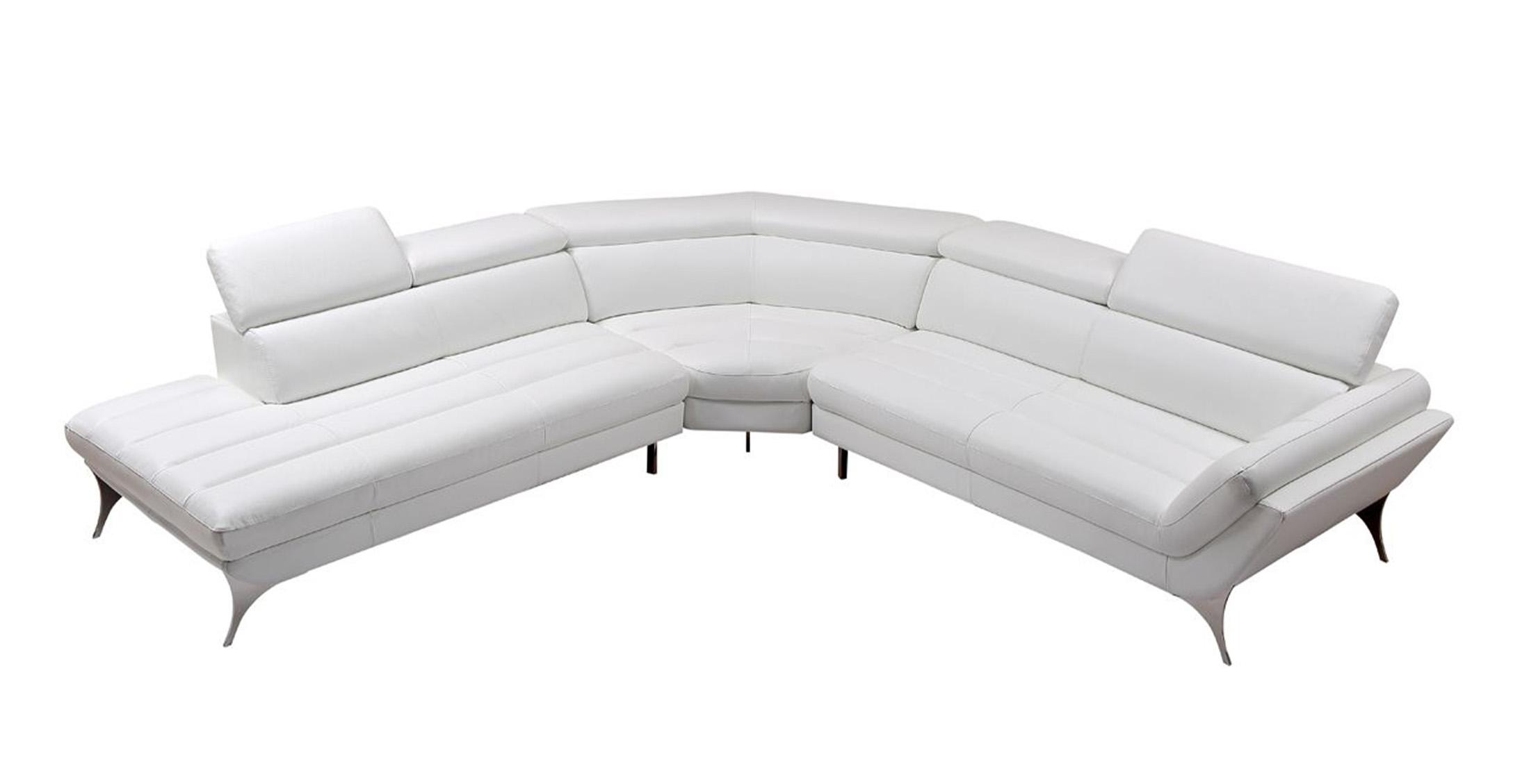 Contemporary, Modern Sectional Sofa VGCA1541-WHT VGCA1541-WHT in White Italian Leather