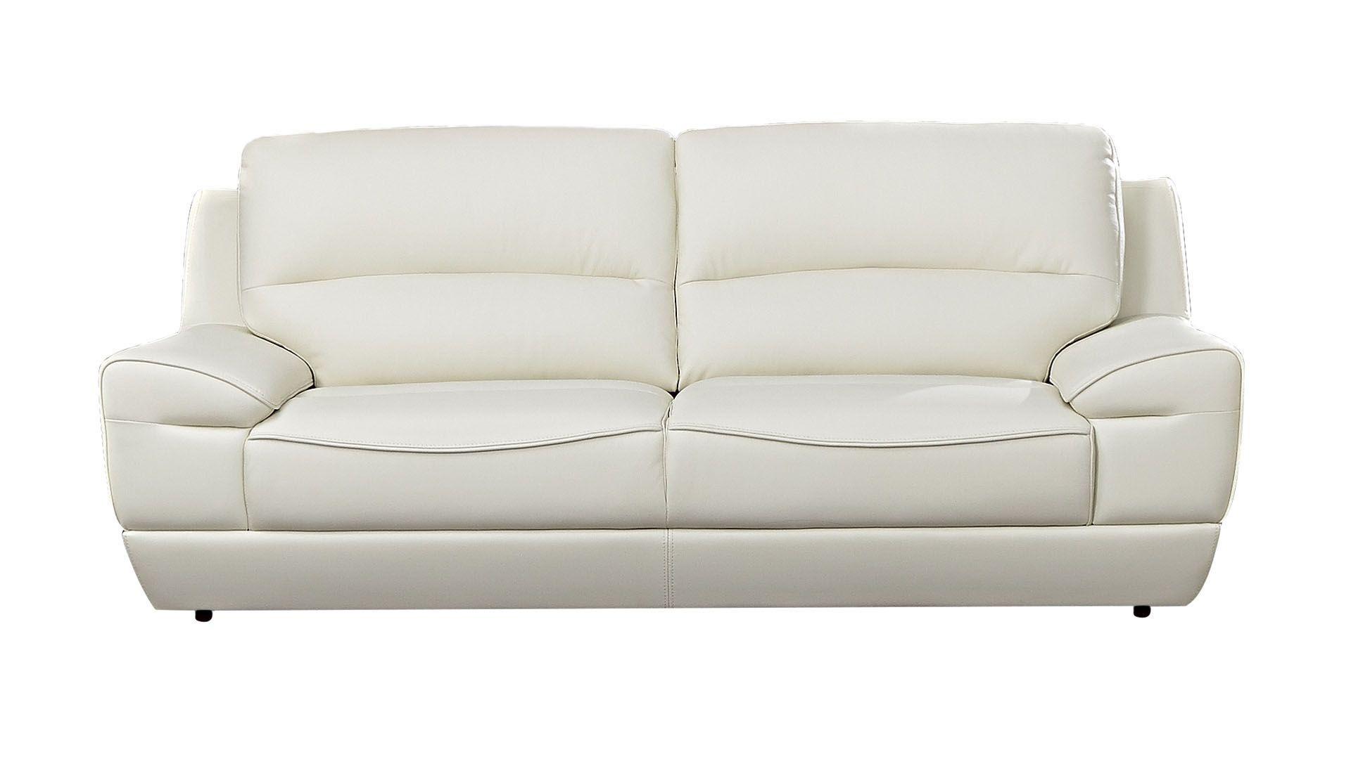 Contemporary, Modern Sofa EK018-W-SF EK018-W-SF in White Italian Leather