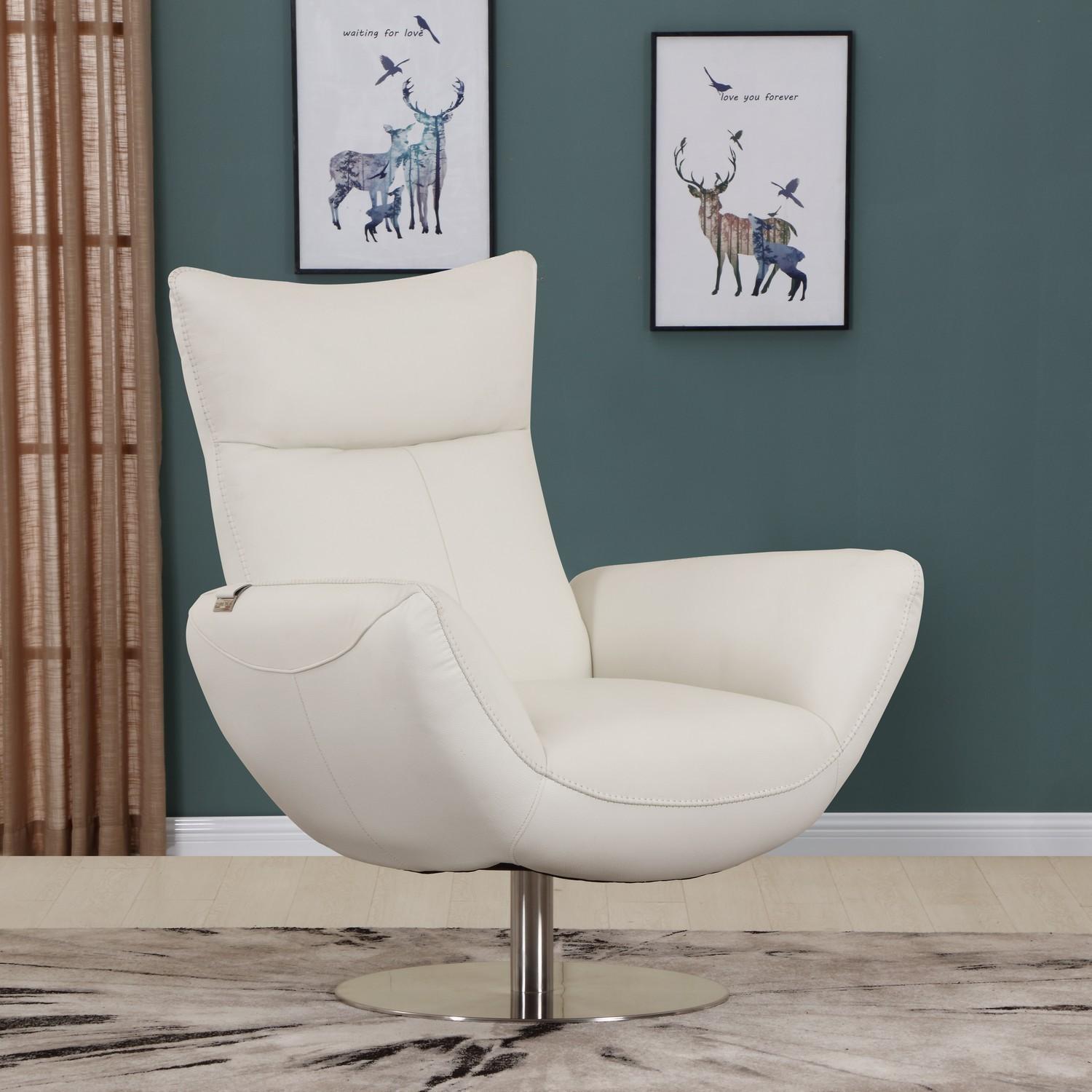 

    
C74-WHITE-CH WHITE Italian Top Grain Leather Swivel Lounge Chair C74-WHITE-CH Global United
