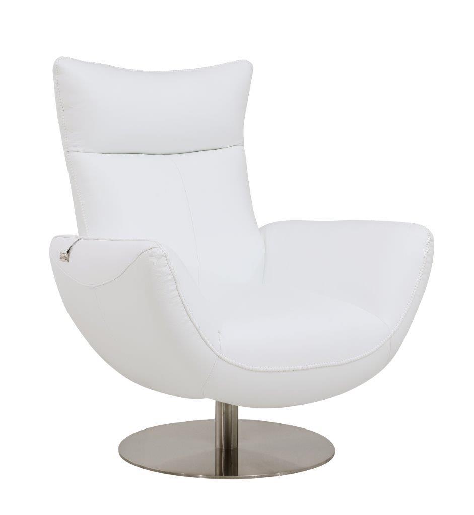 Contemporary Lounge Chair C74-WHITE-CH C74-WHITE-CH in White Italian Leather
