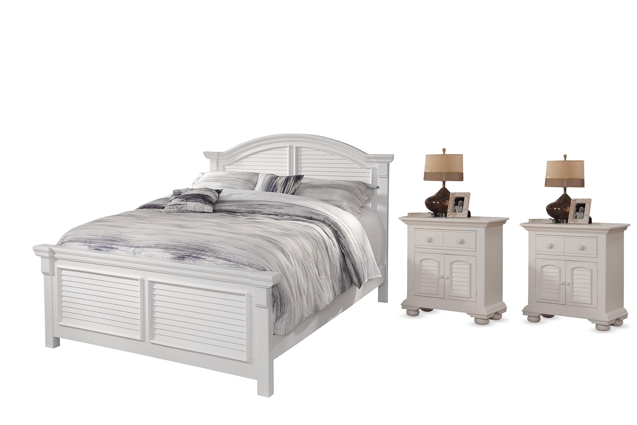 Classic, Traditional, Cottage Panel Bedroom Set COTTAGE 6510-66PAN 6510-66PAN 6510-412-2N-3PC in White 