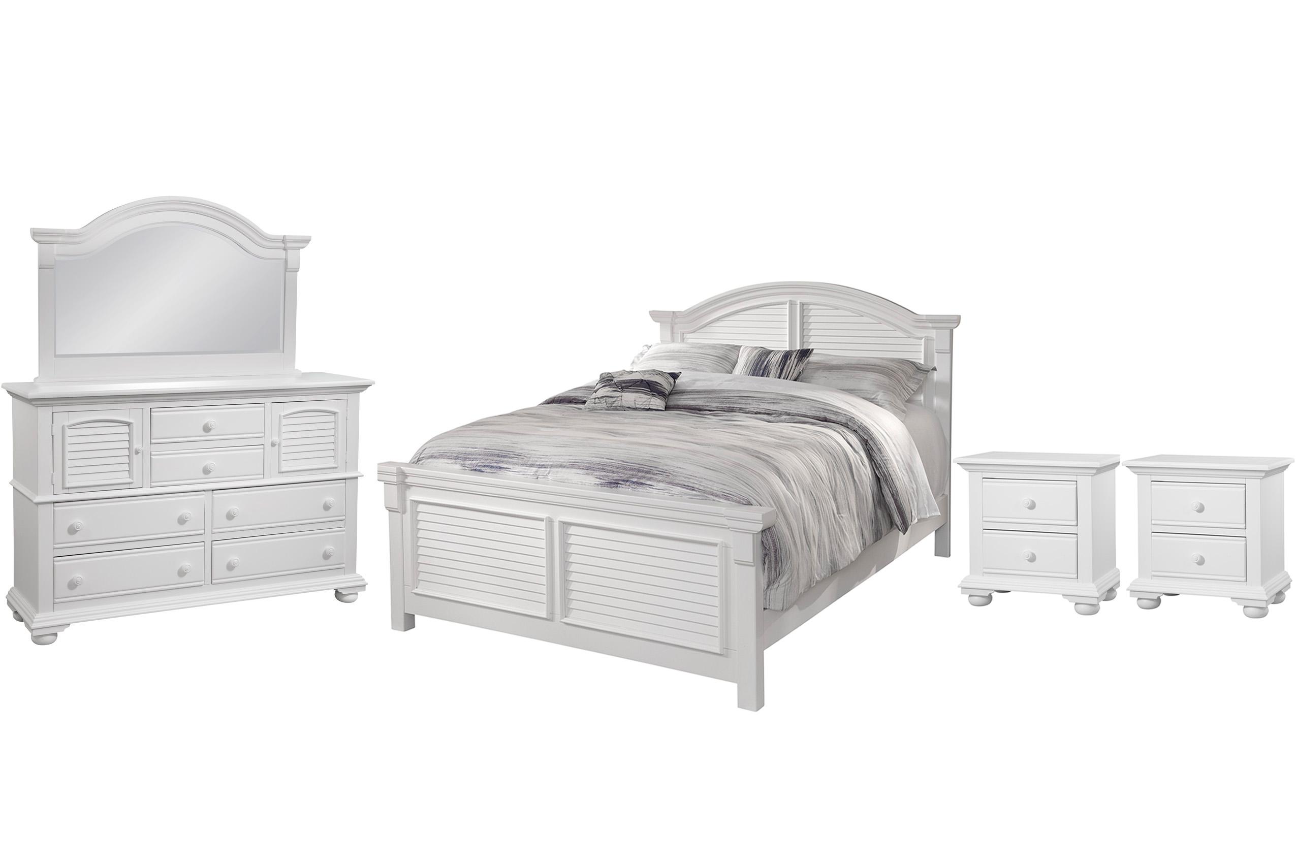 Classic, Traditional, Cottage Panel Bedroom Set COTTAGE 6510-66PAN 6510-66PAN-2NDM-5PC in White 