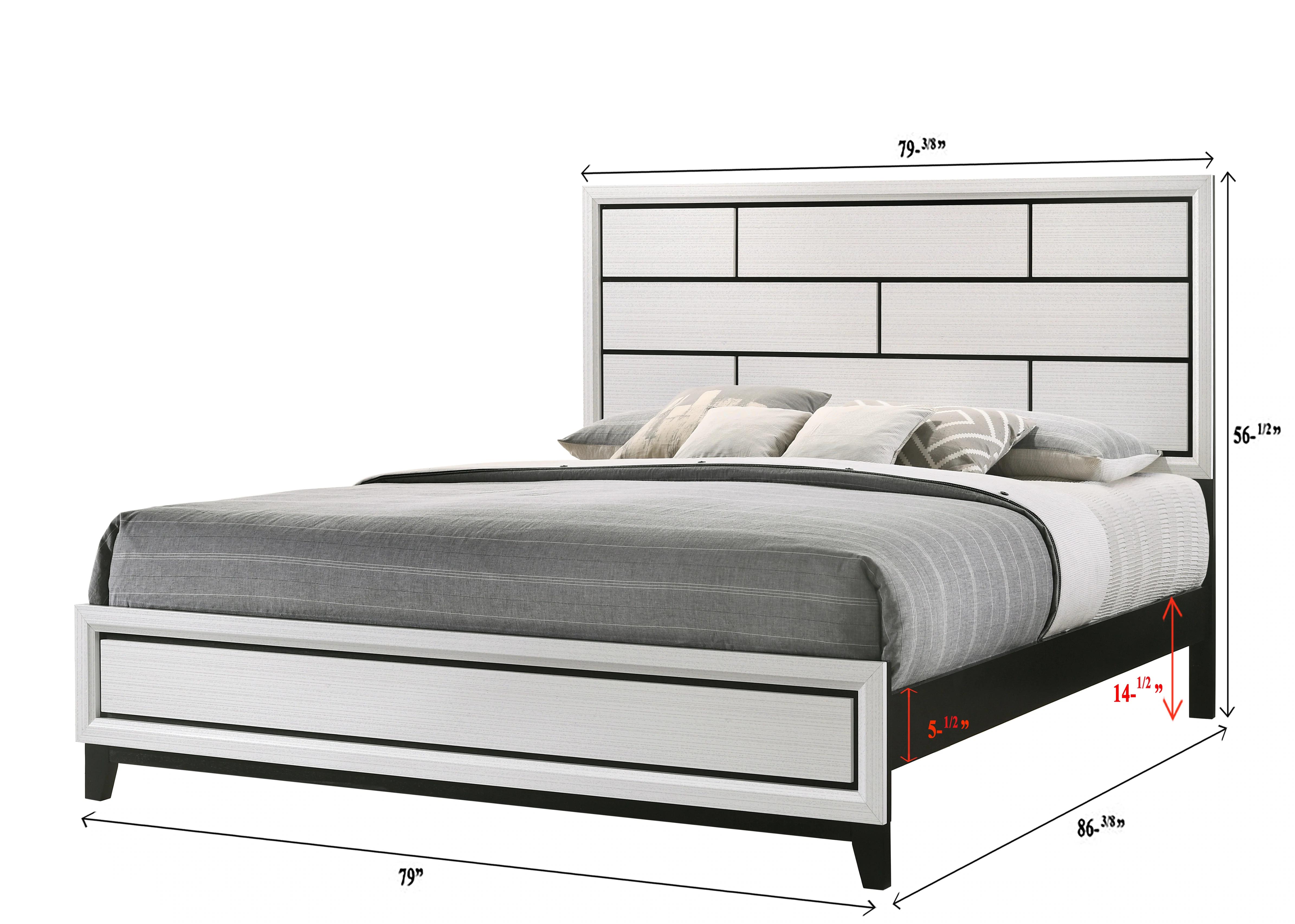 

    
White King Size Panel Bed by Crown Mark Akerson B4610-K-Bed
