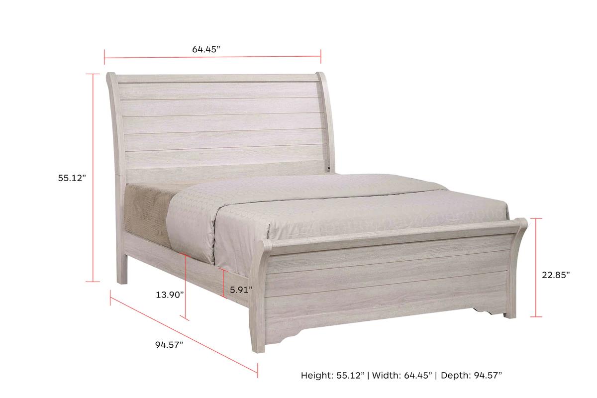 

    
White King Size Panel Bed by Crown Mark Coralee B8130-K-Bed
