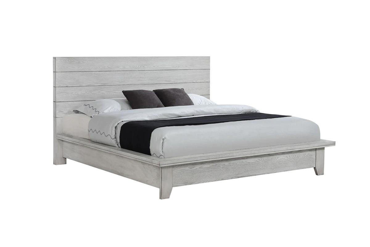 Modern, Transitional Panel Bed White Sands B8260-K-Bed in White 