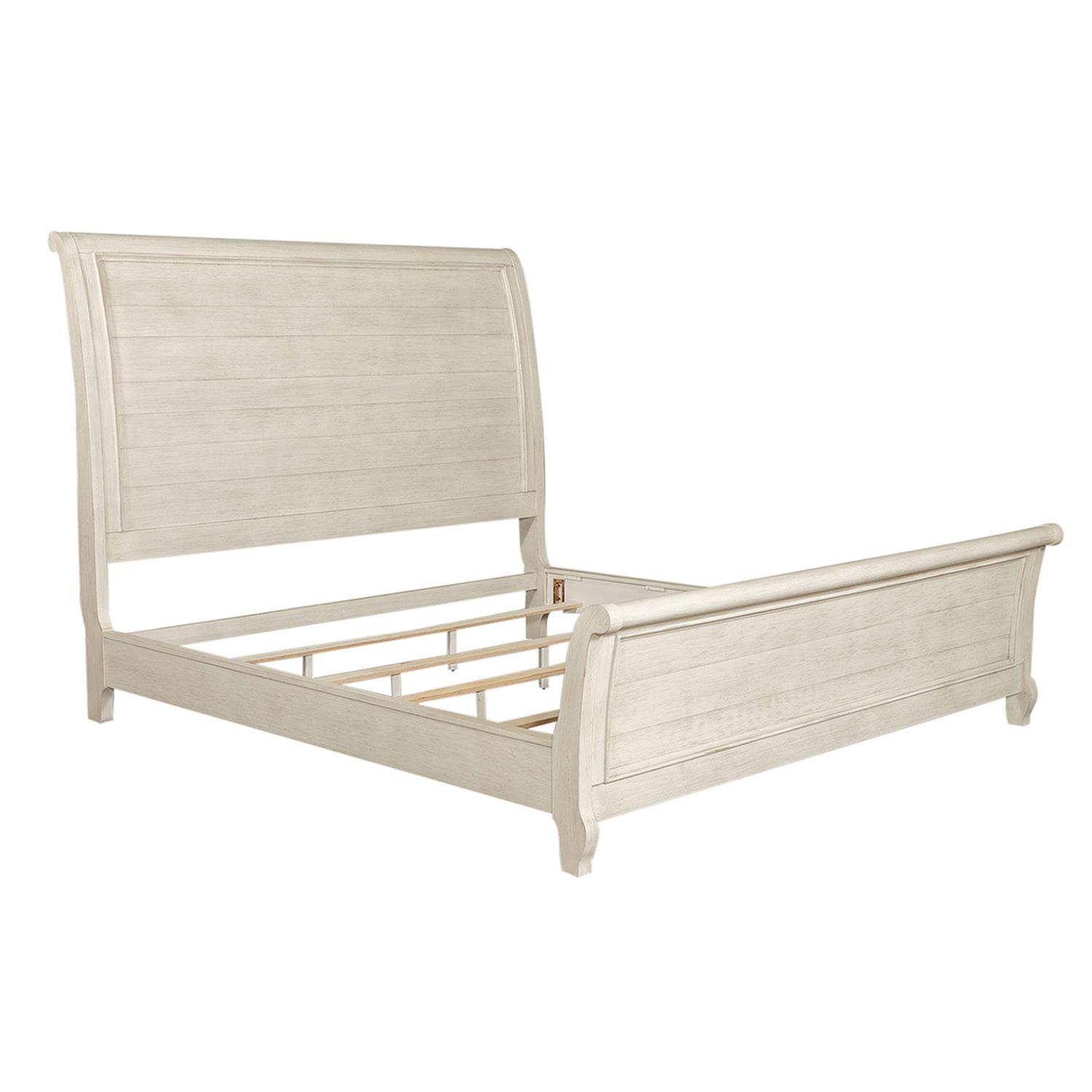 

    
White King Sleigh Bed Set 4 w/chest Farmhouse Reimagined by Liberty Furniture
