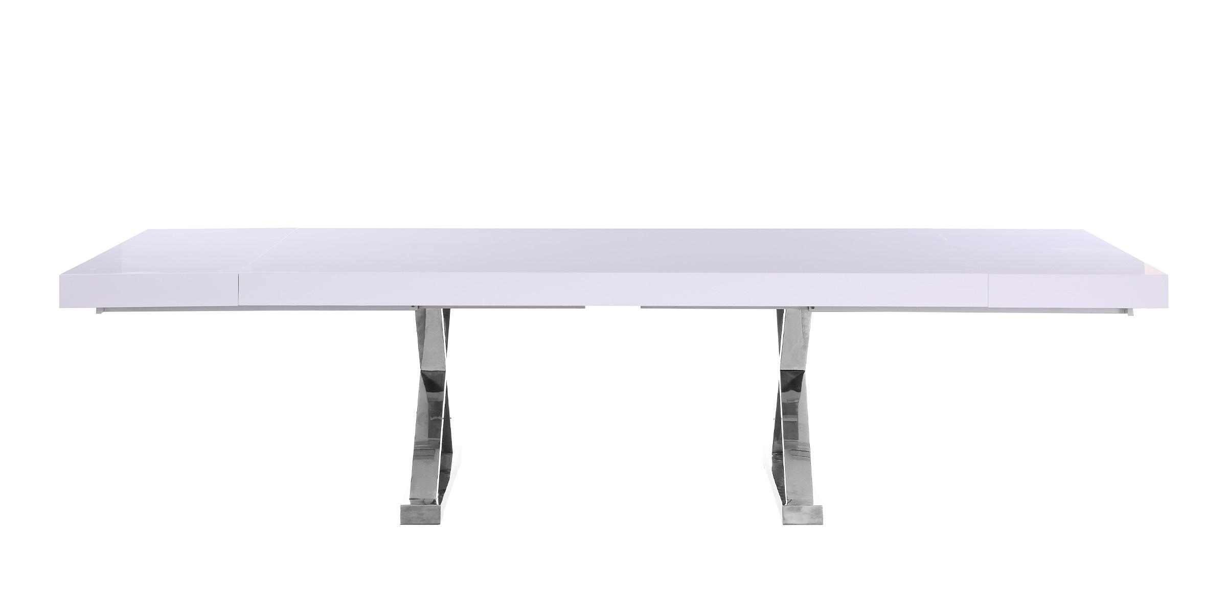 

    
997-T- 732Navy-C-Set-9 White Lacquer Extendable Dining Table Set 9 Excel & Juno 997-T Meridian Modern
