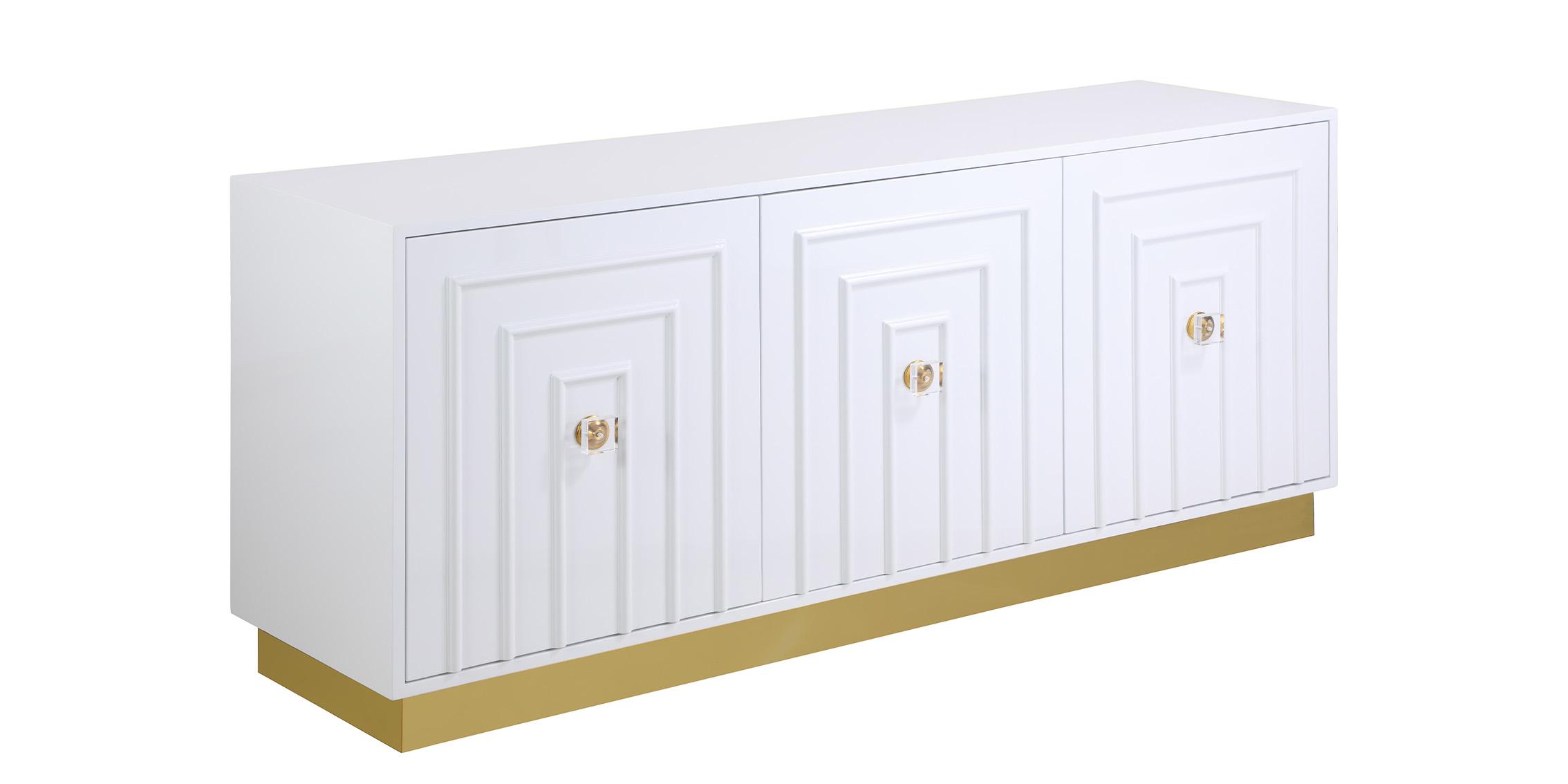 

    
White Lacquer & Gold Sideboard COSMOPOLITAN 340 Meridian Modern Contemporary
