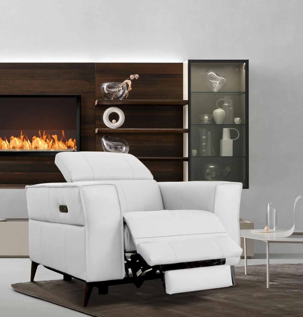 

                    
VIG Furniture Nella Reclining Armchair White Leather Purchase 
