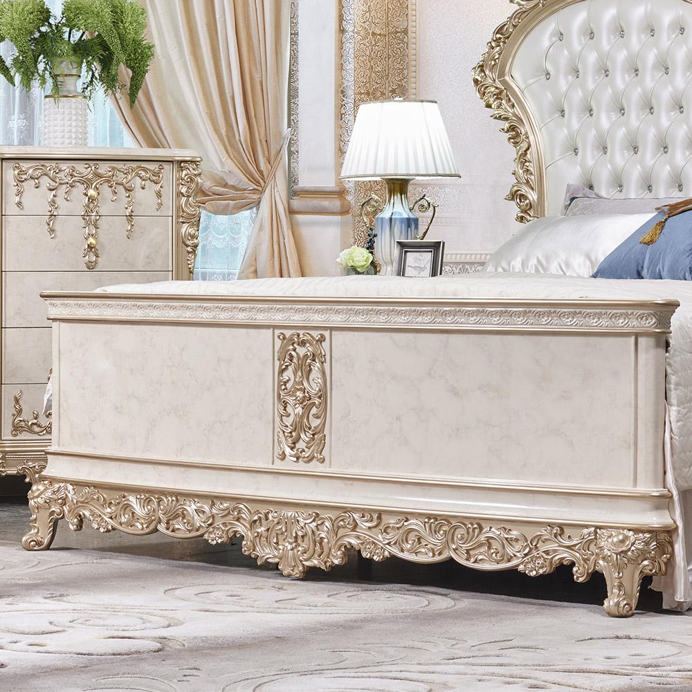 

    
Homey Design Furniture HD-BED9102-EK Sleigh Bed White/Gold HD-BED9102-EK
