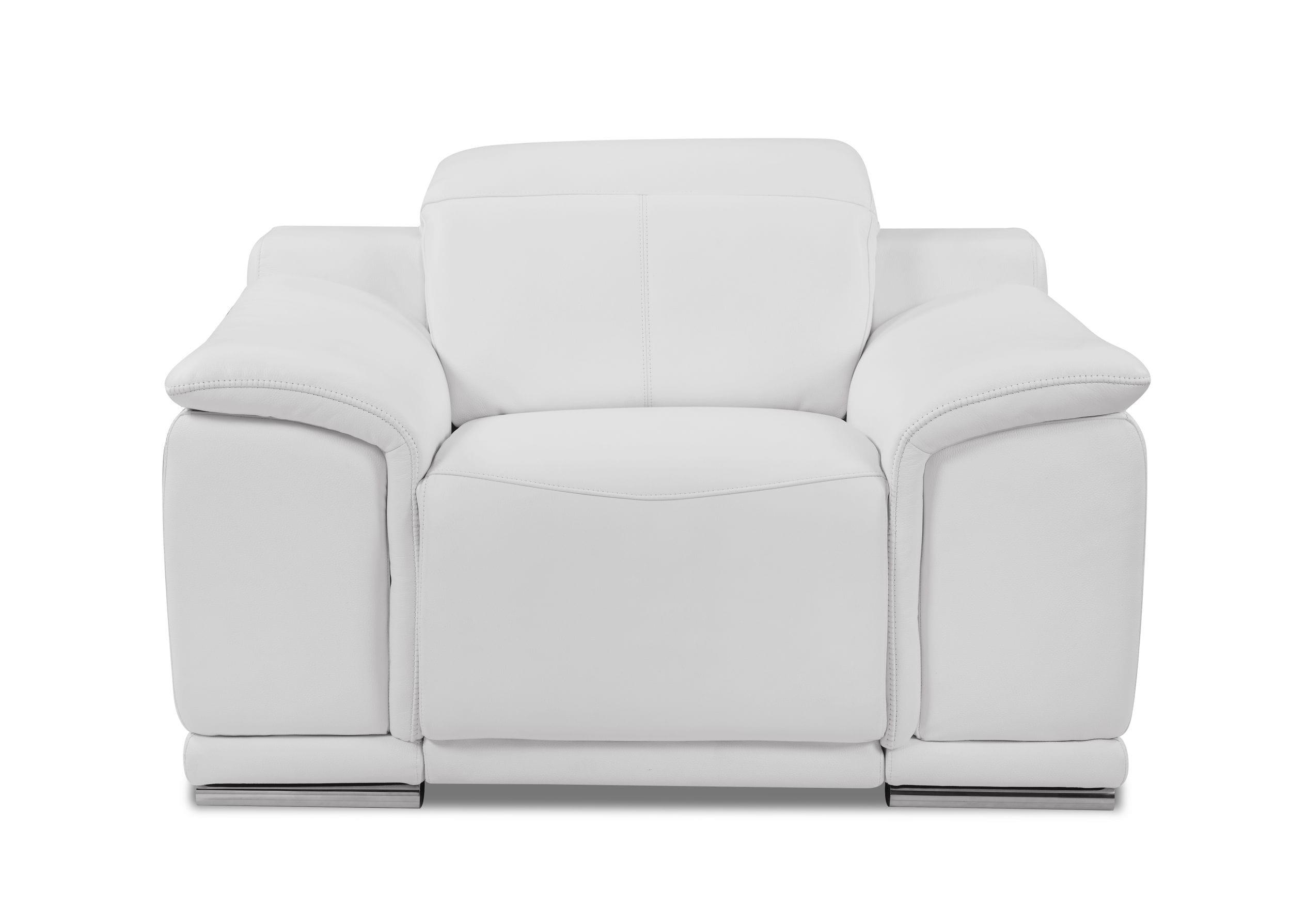 

    
WHITE Leather Power Reclining Chair Modern 9762 Global United
