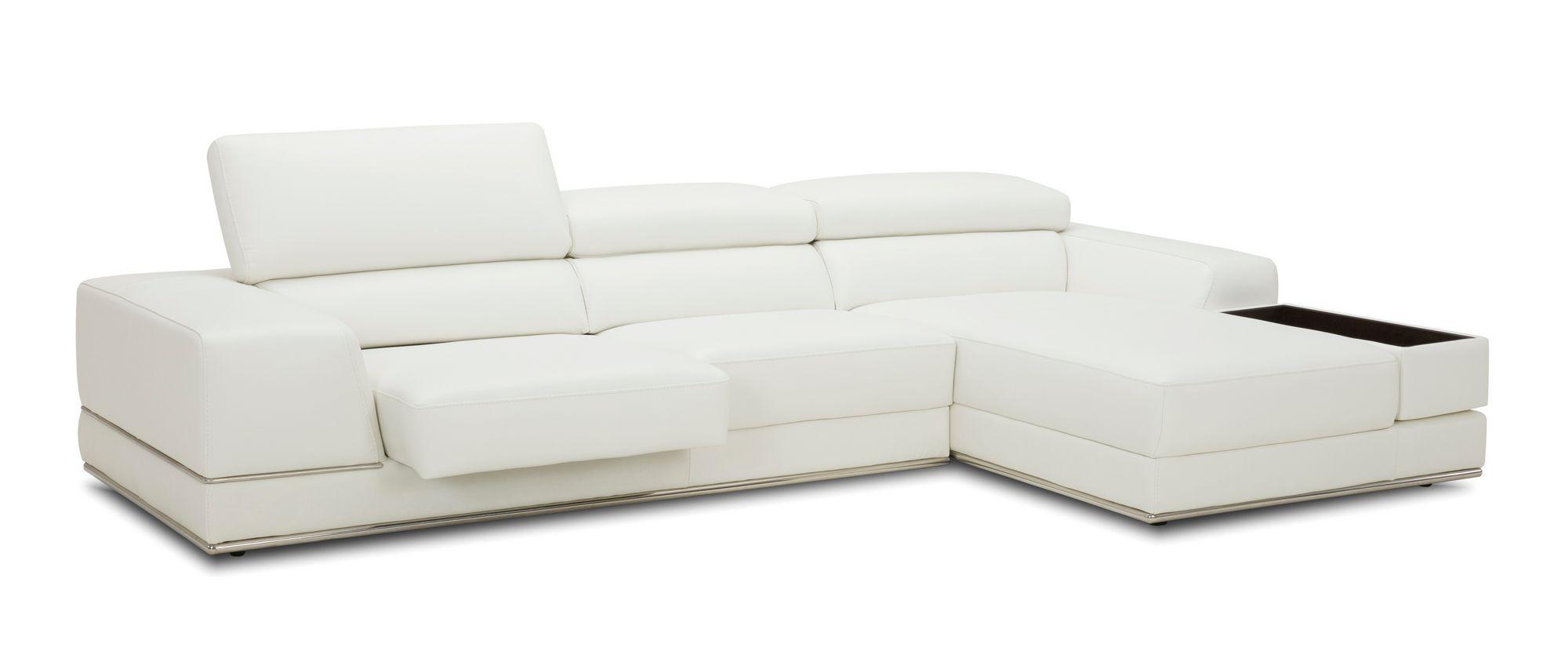 Contemporary, Modern Sectional Sofa VGKK1576-MINI-L2927 VGKK1576-MINI-L2927 in White Leather