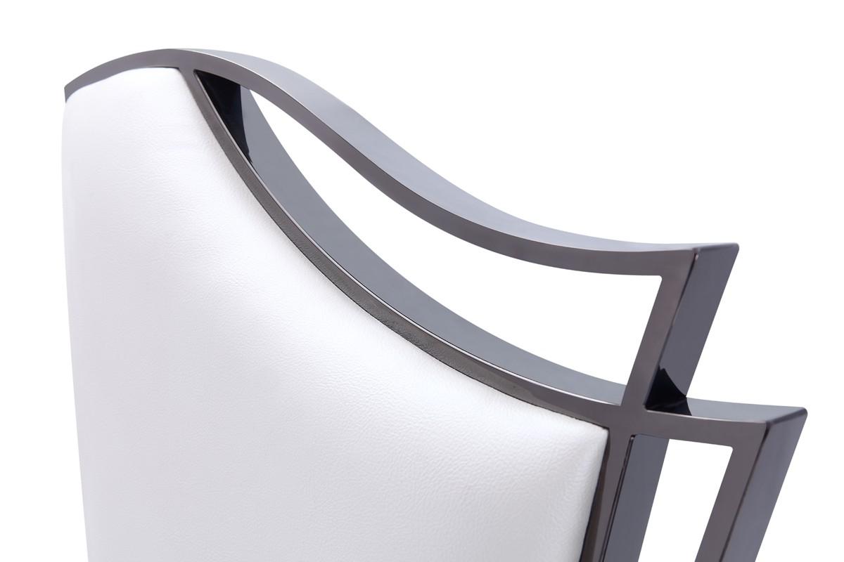

    
VGZAY906-WHT White Leatherette Black Stainless Steel Dining Chair Set 2 VIG Modrest Bonnie
