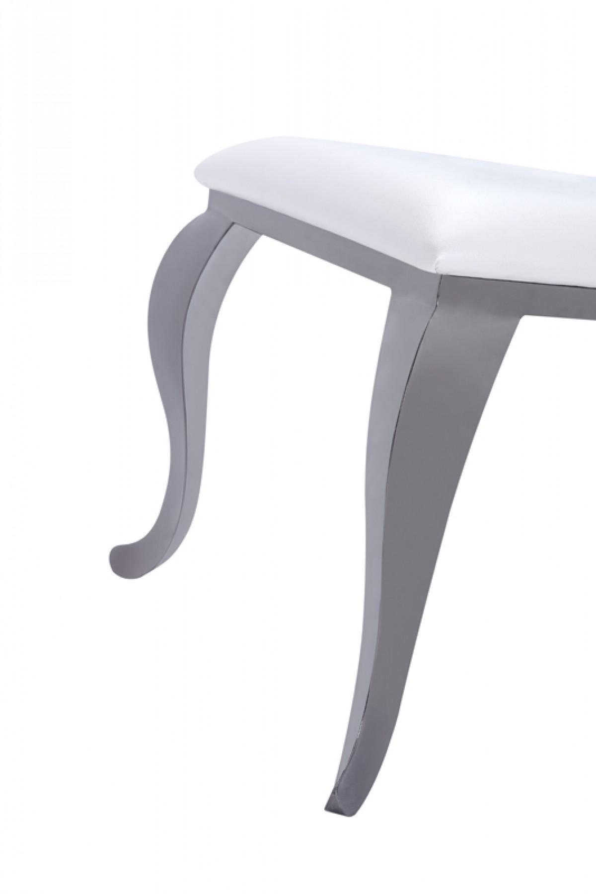 

    
 Order  White Leatherette Black Stainless Steel Dining Chair Set 2 VIG Modrest Bonnie
