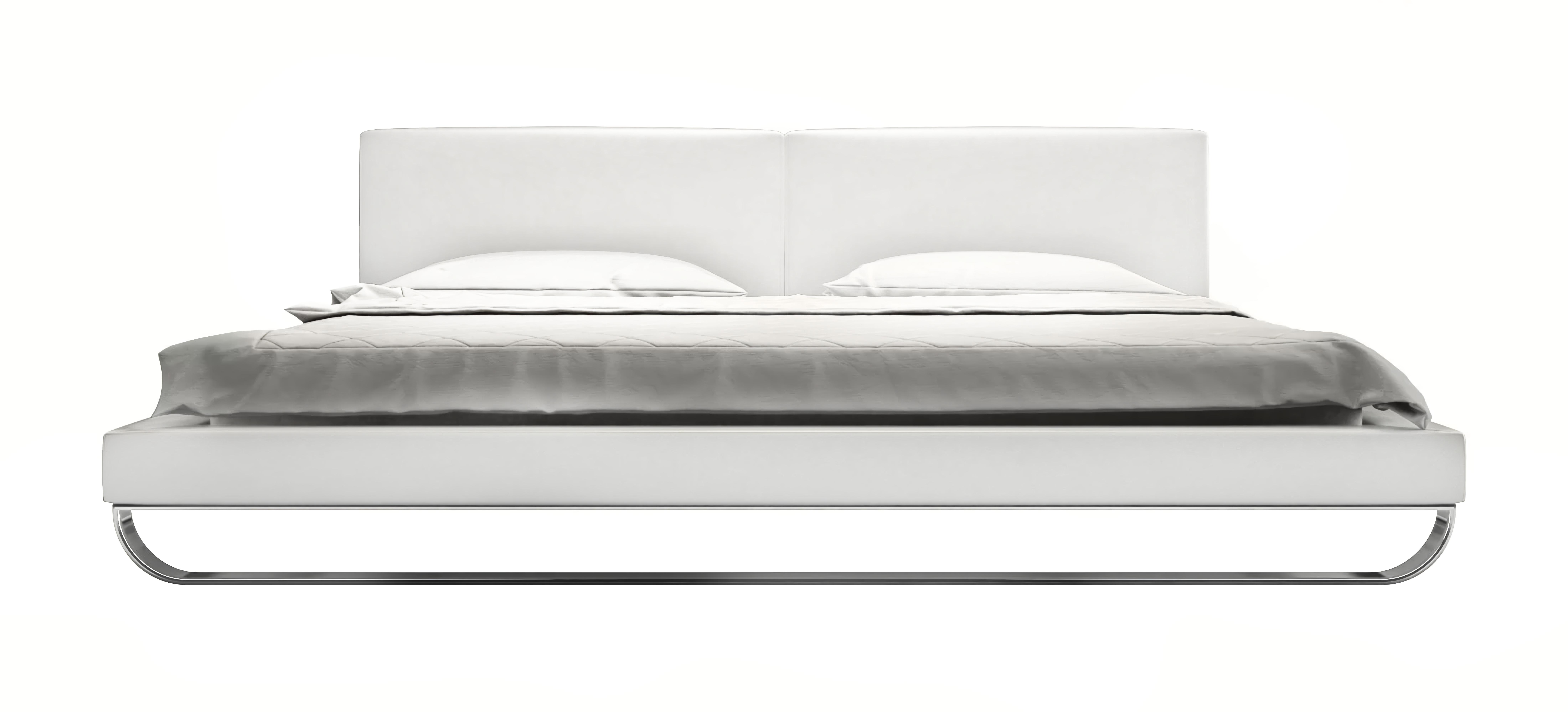 Contemporary, Modern Panel Bed Ramona VGJY-4016-WHT-BED in White Leatherette