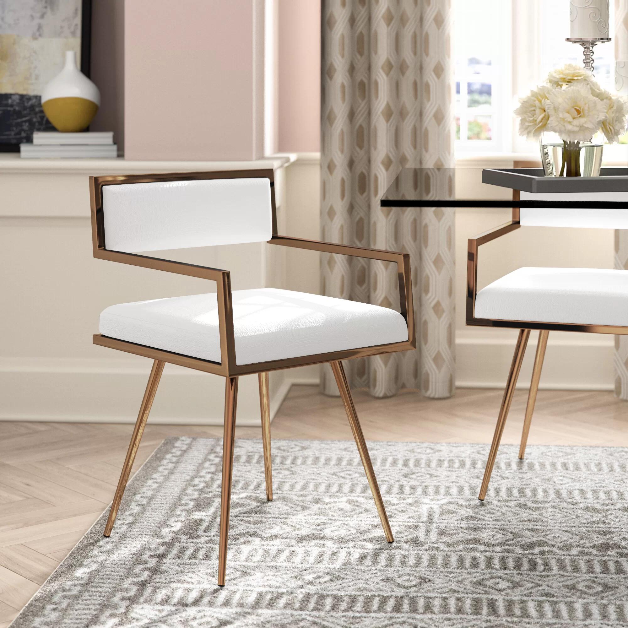 

    
White Leatherette & Rosegold Dining Room Chair Set by VIG Modrest Rosario
