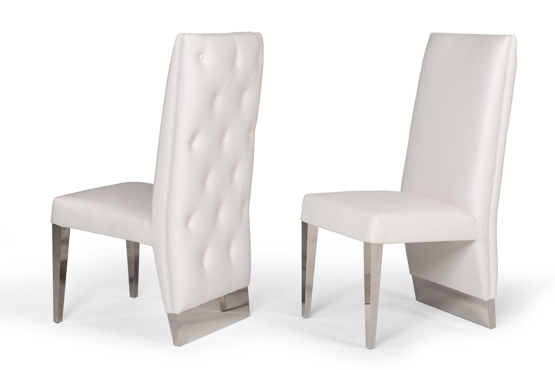 Contemporary, Modern Dining Chair Set Kilson VGVCB1819-WHT-2pcs in White Leatherette