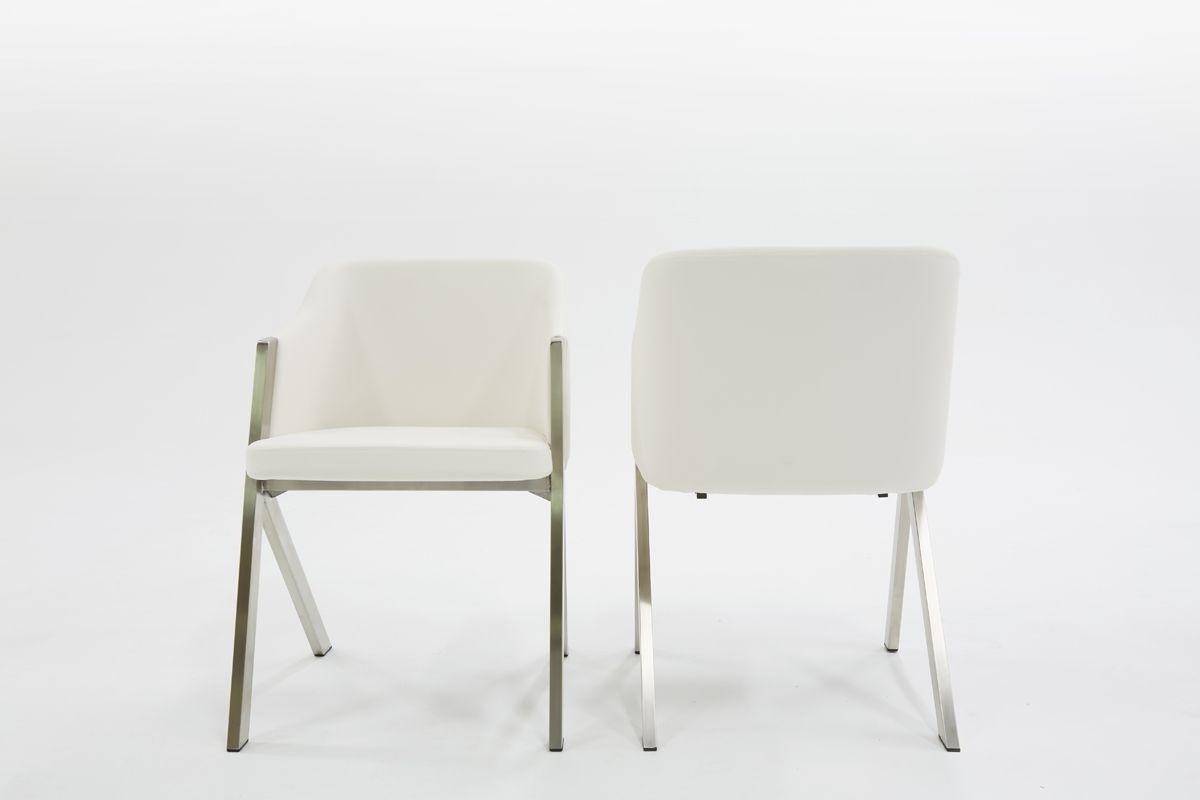 Contemporary, Modern Dining Chair Set Darcy VGEWF3202BF-WHT-2pcs in White Leatherette