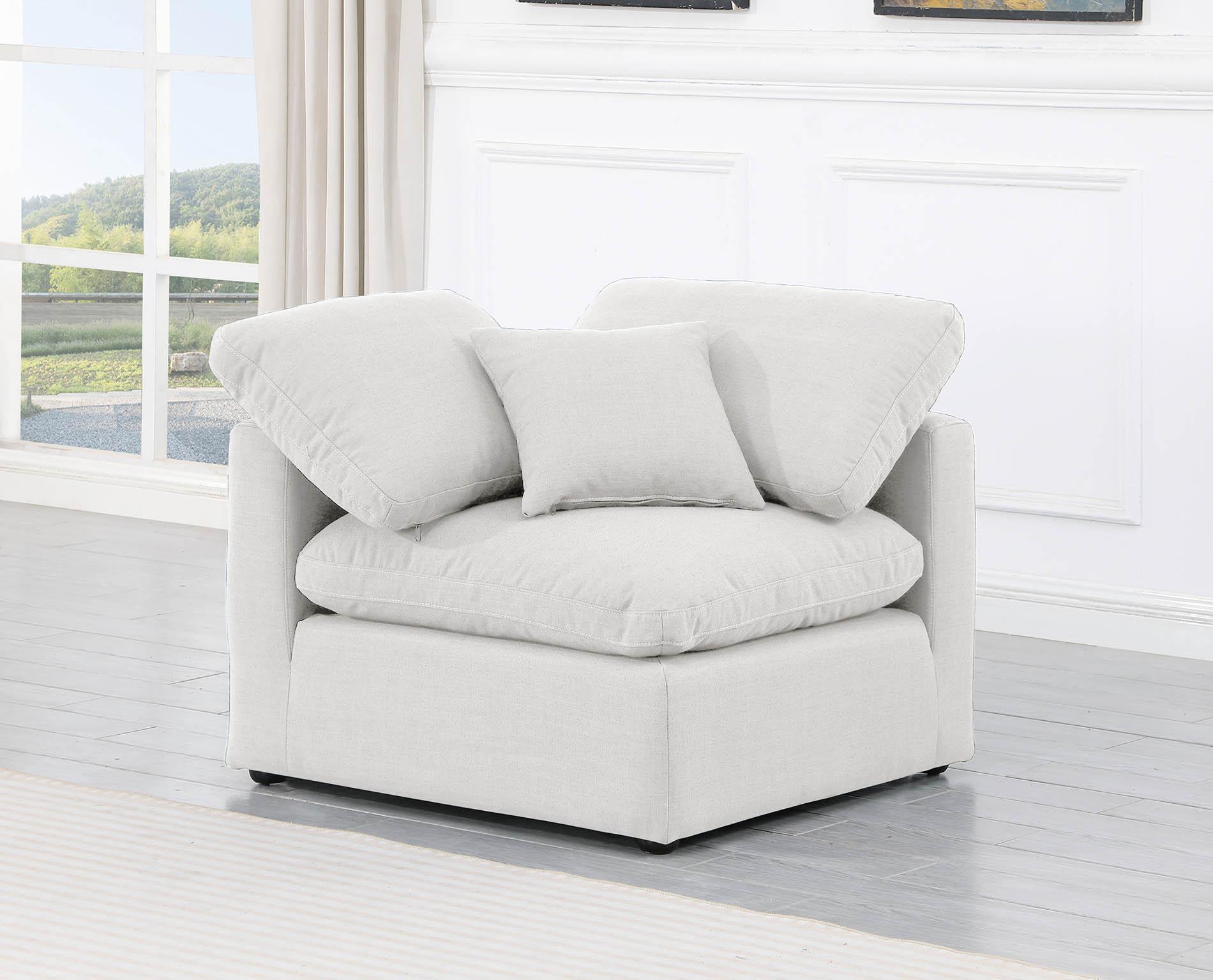 

    
White Linen Fabric Corner Chair INDULGE 141White-Corner Meridian Contemporary
