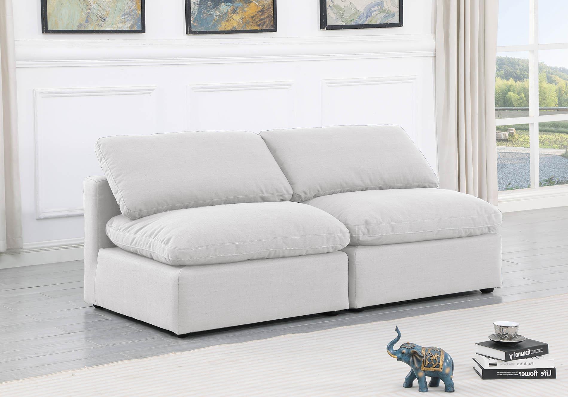 

    
White Linen Fabric Modular Sofa INDULGE 141White-S2 Meridian Contemporary
