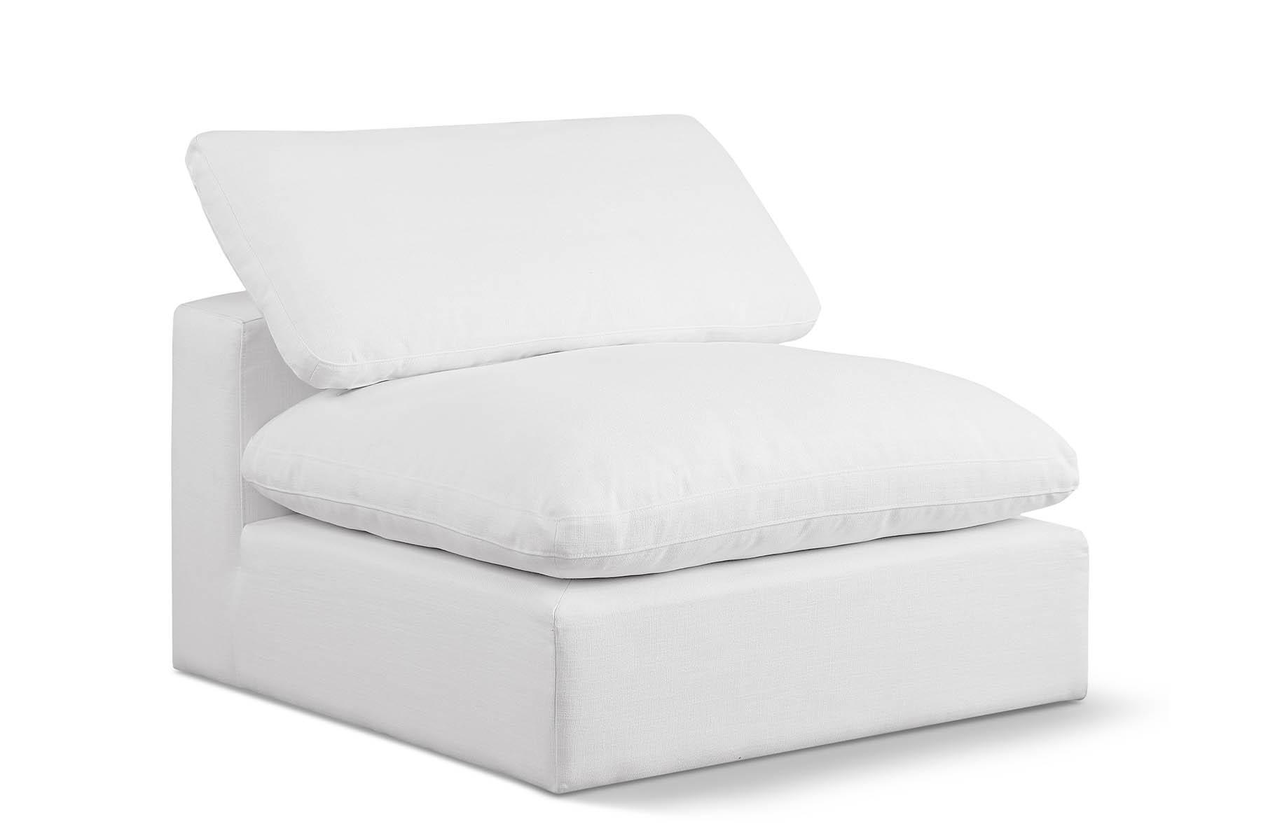 Contemporary, Modern Armless Chair 187White-Armless 187White-Armless in White Linen