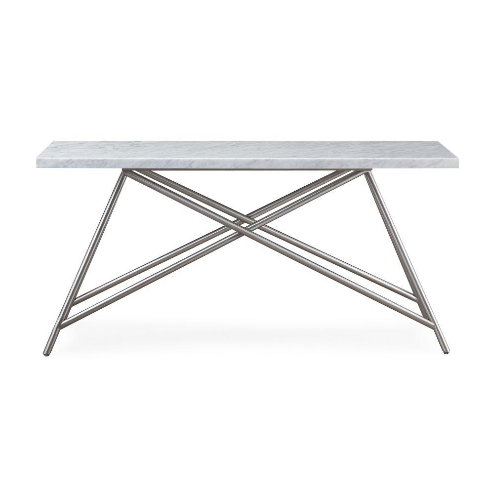 Modern Console Table Coral 3N2523 in White, Silver 
