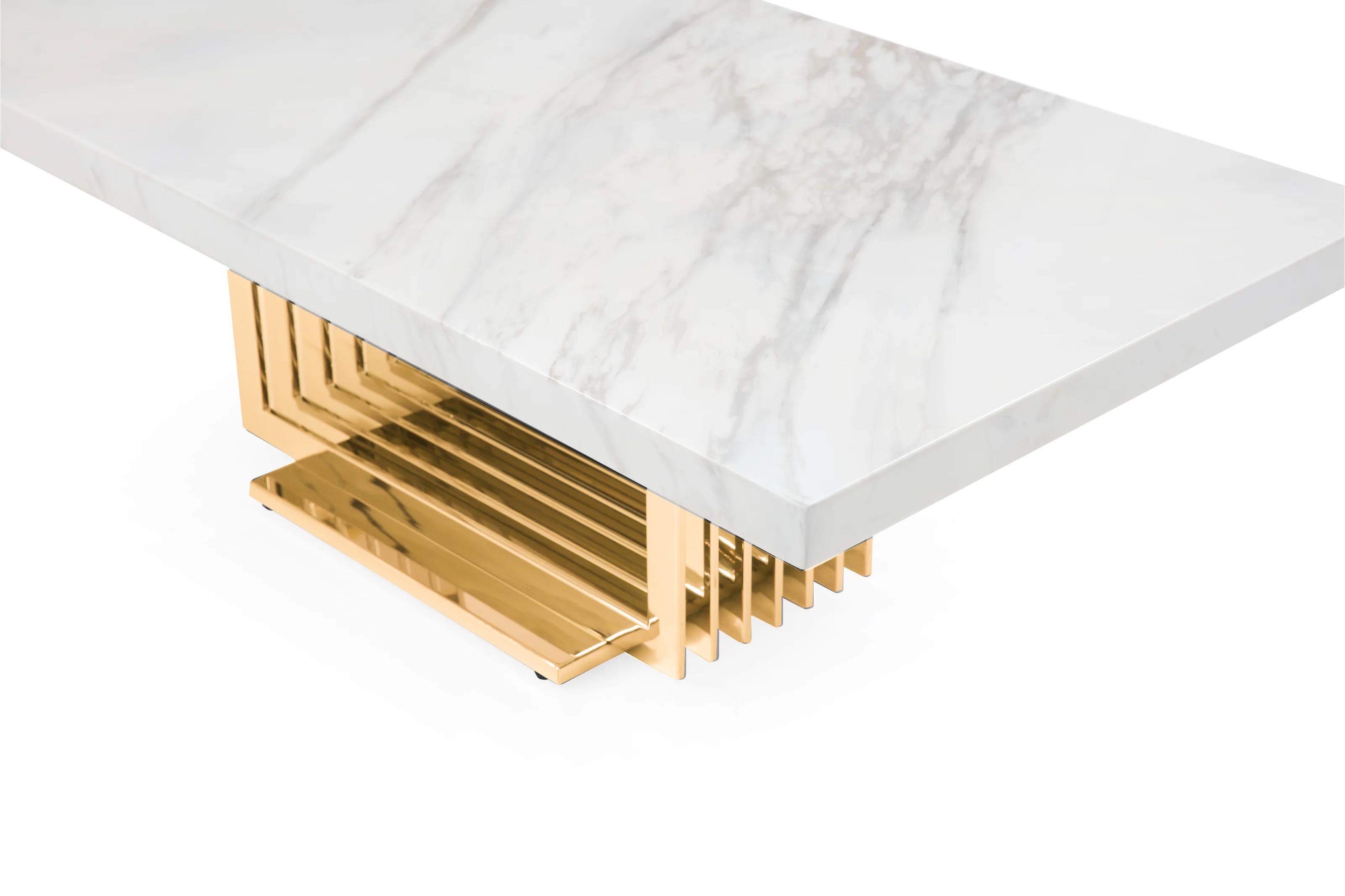 

    
VIG Furniture Kingsley Coffee Table White/Gold VGVCCT8933
