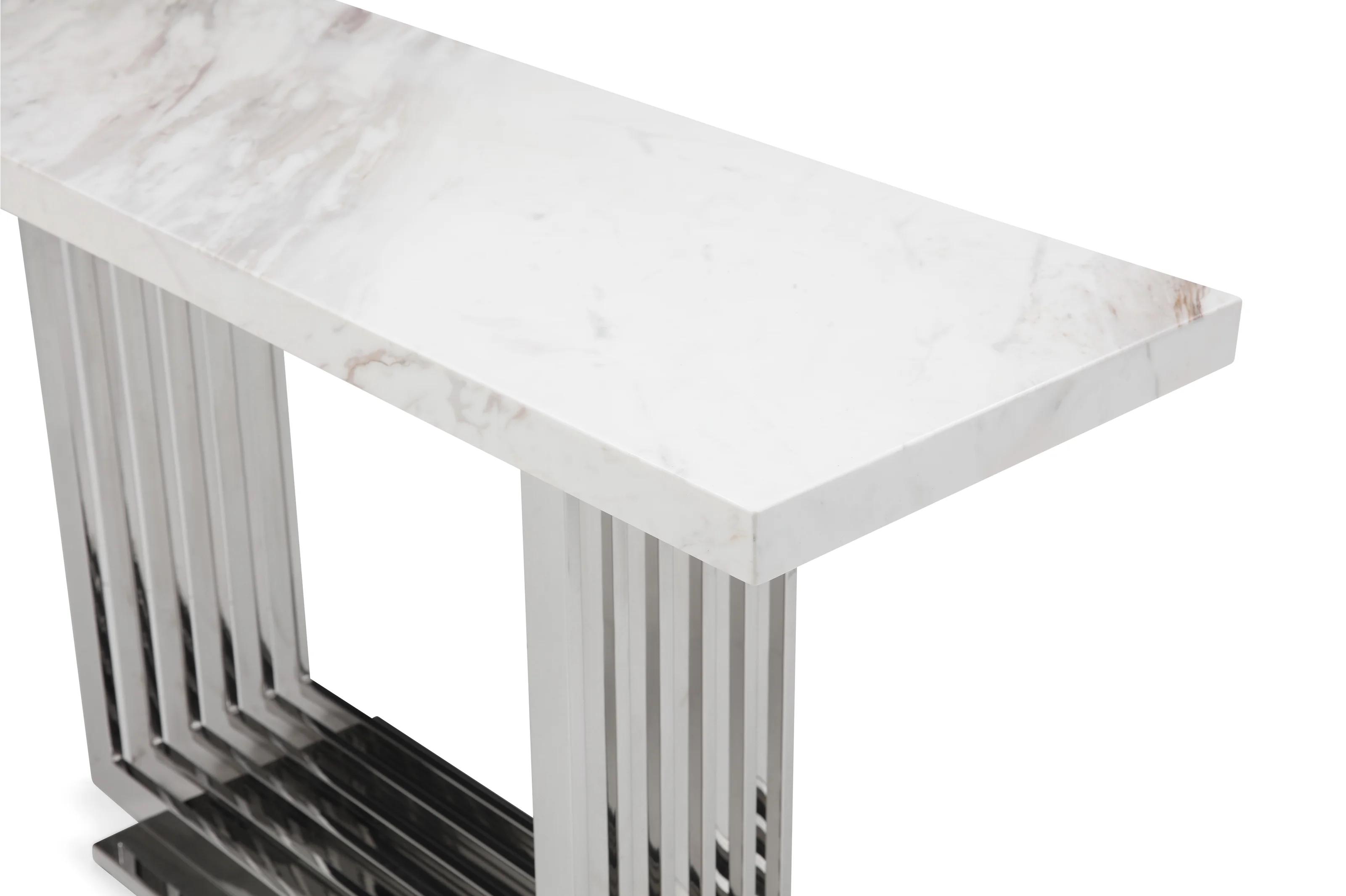 

    
VIG Furniture Kingsley Console Table White/Silver VGVCK8933-STL
