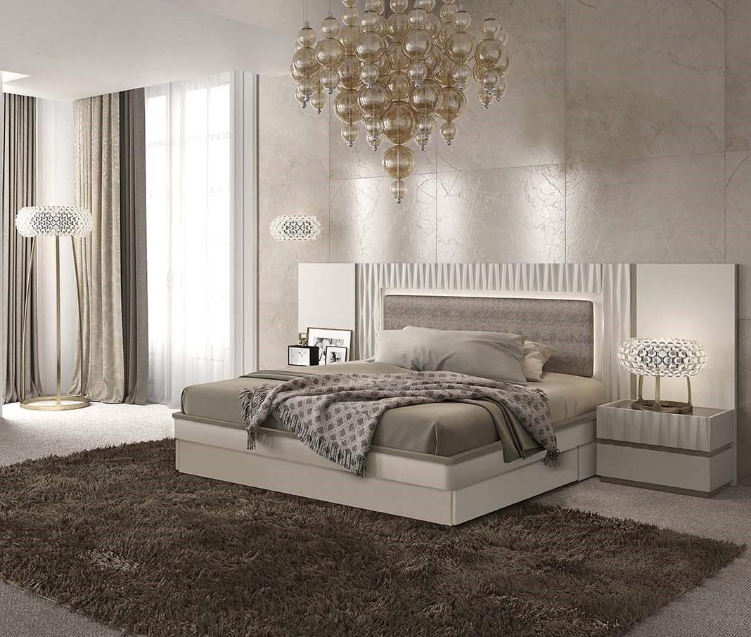 Contemporary Panel Bedroom Set Marina ESF-Marina-Q-2N-3PC in Taupe 